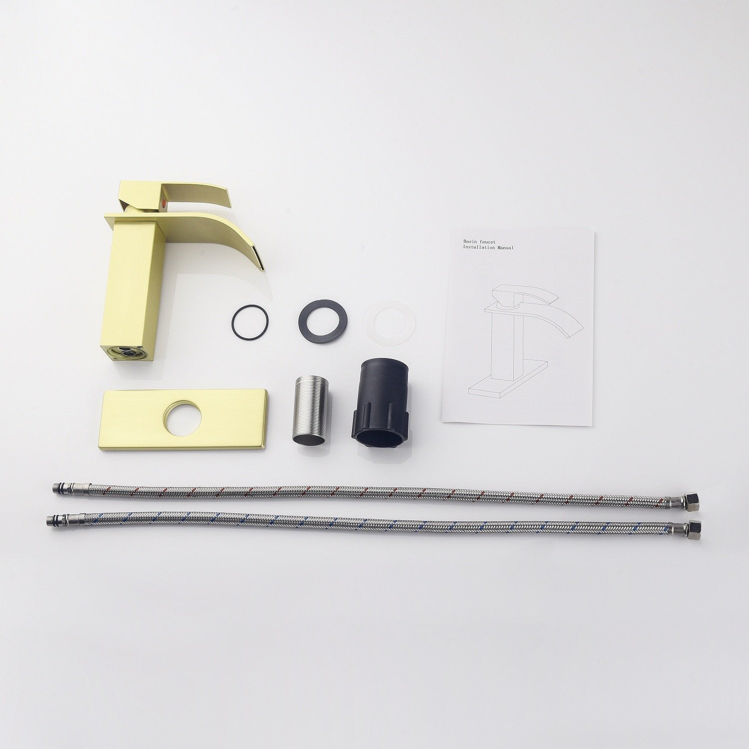 Waterfall Spout Bathroom Faucet,Single Handle Bathroom Vanity Sink Faucet-Boyel Living