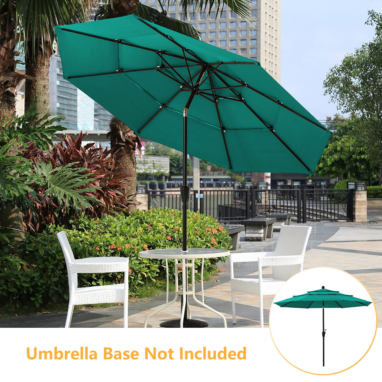 Boyel Living 10ft Patio Umbrella with Double Air Vent (Turquoise)-Boyel Living