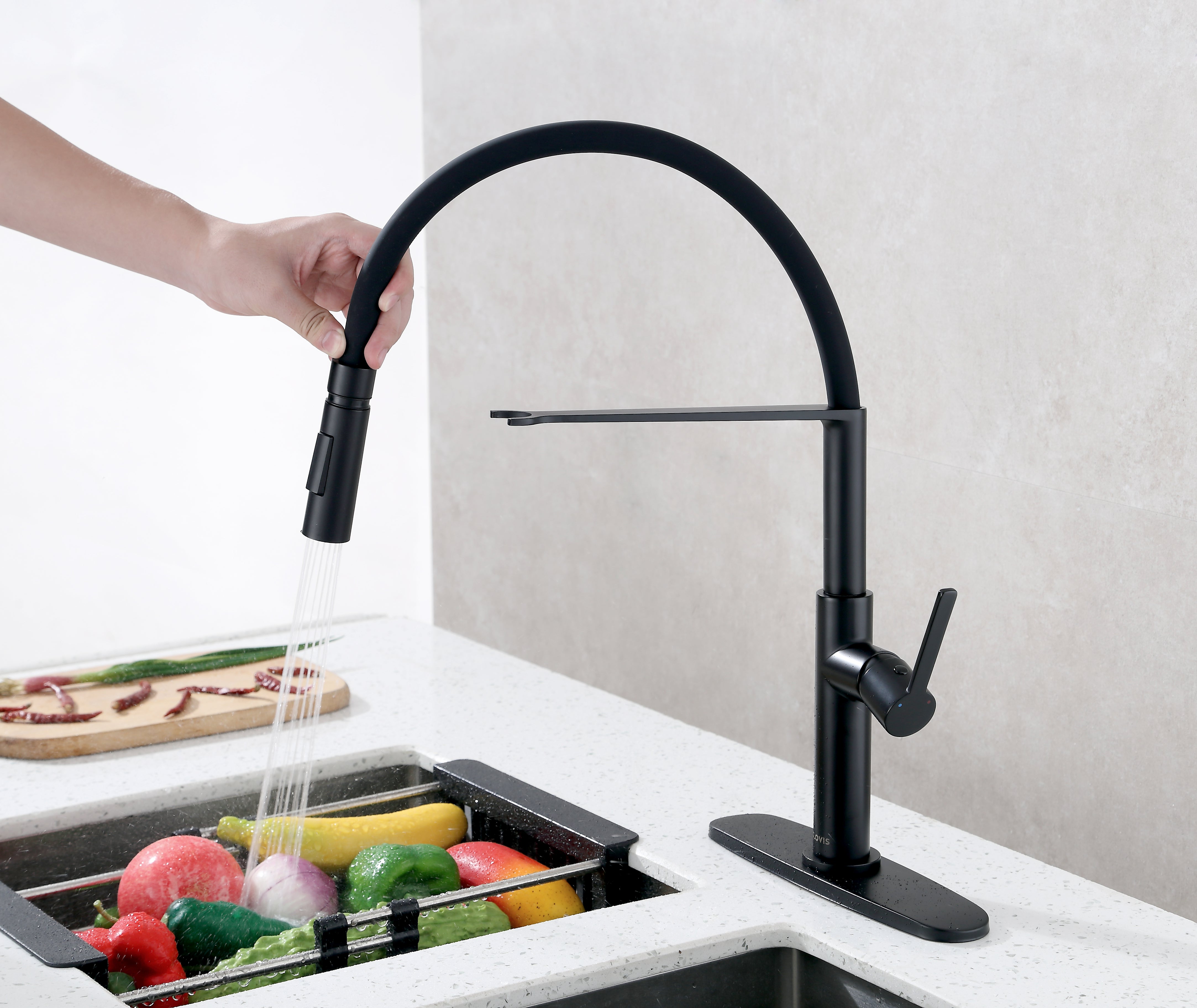 Pull Down Single Handle Kitchen Faucet-Boyel Living