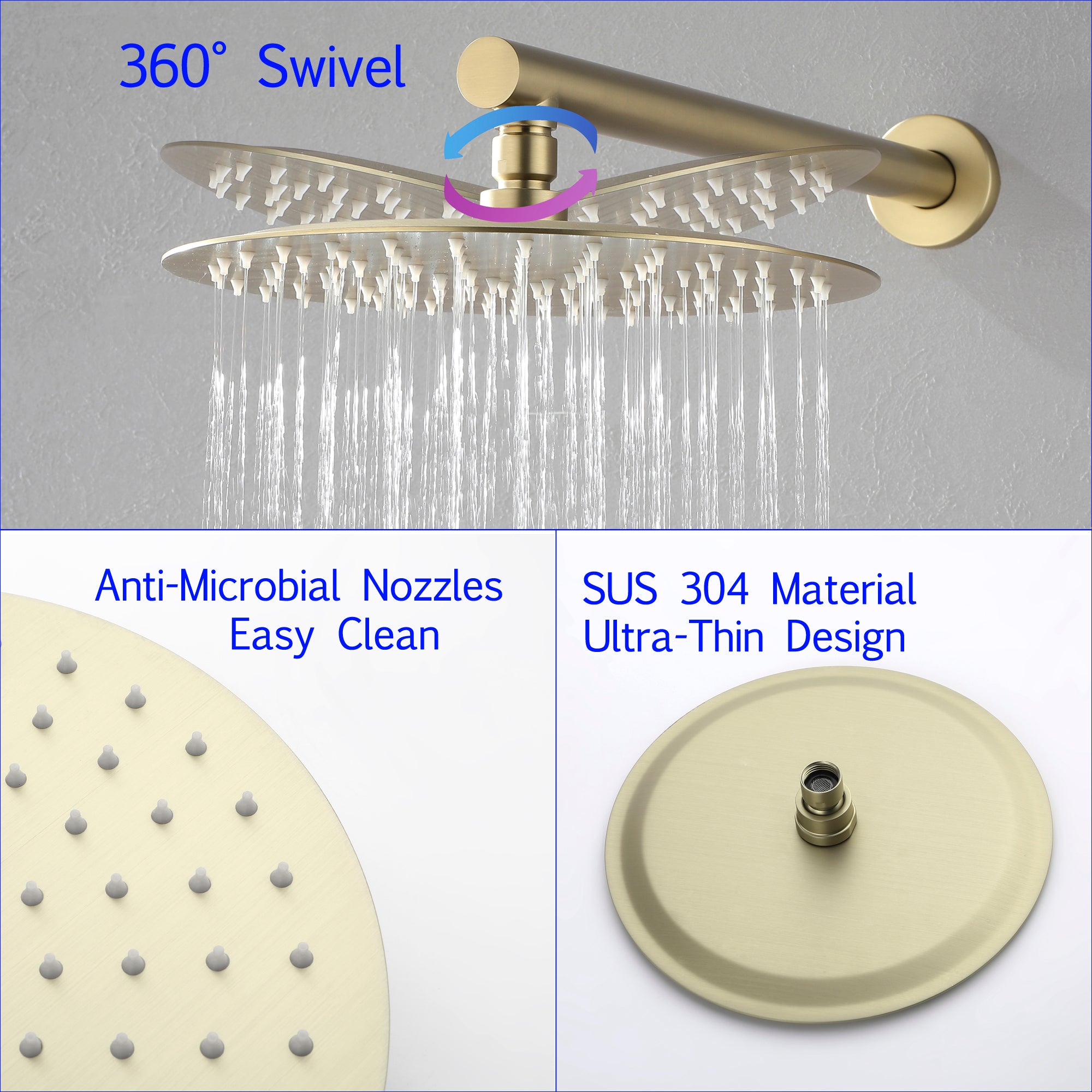 Boyel Living 10 in. Wall Mount Shower System Stainless Steel Shower Head System with Handheld-Boyel Living