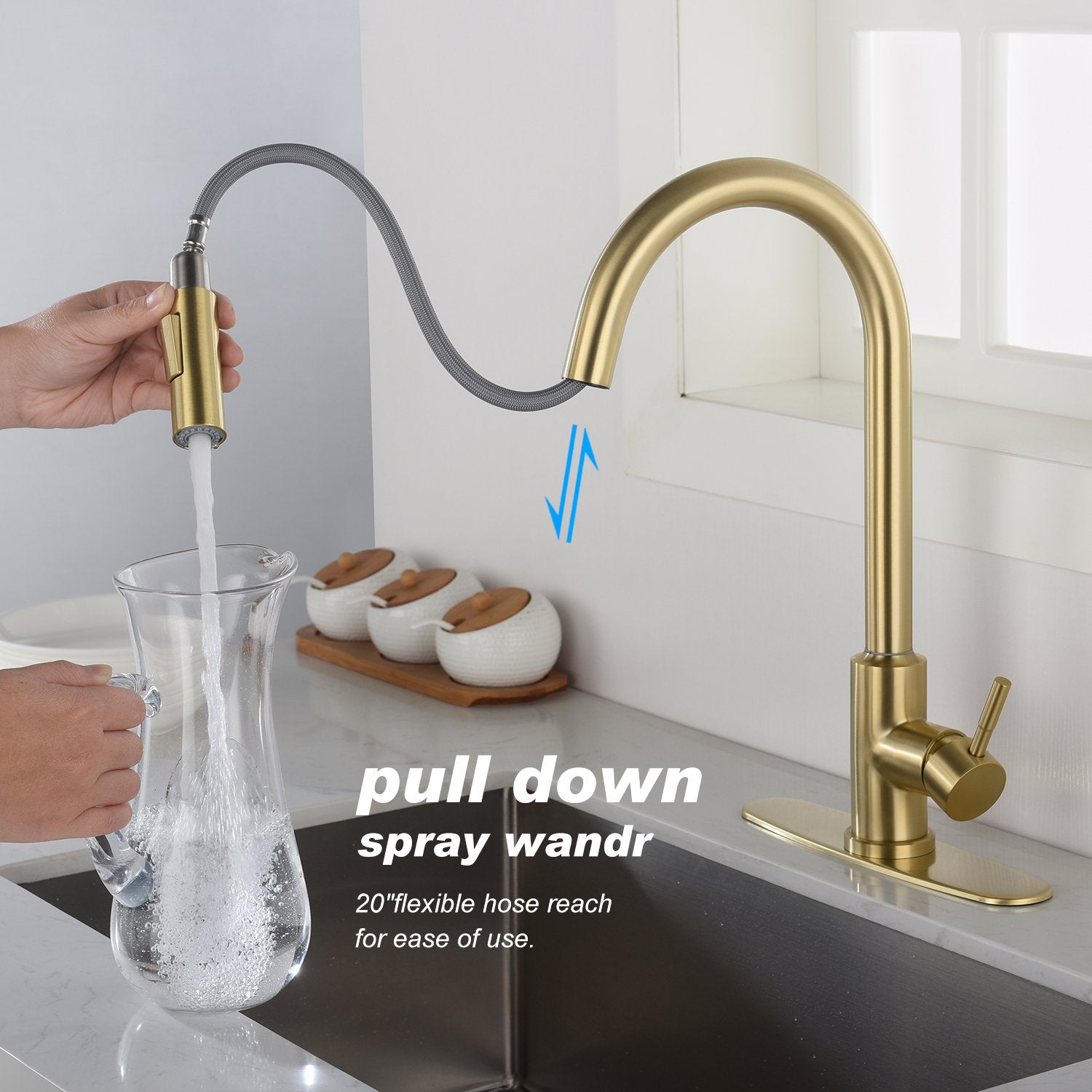 Touch Kitchen Faucet with Pull Down Sprayer-Boyel Living