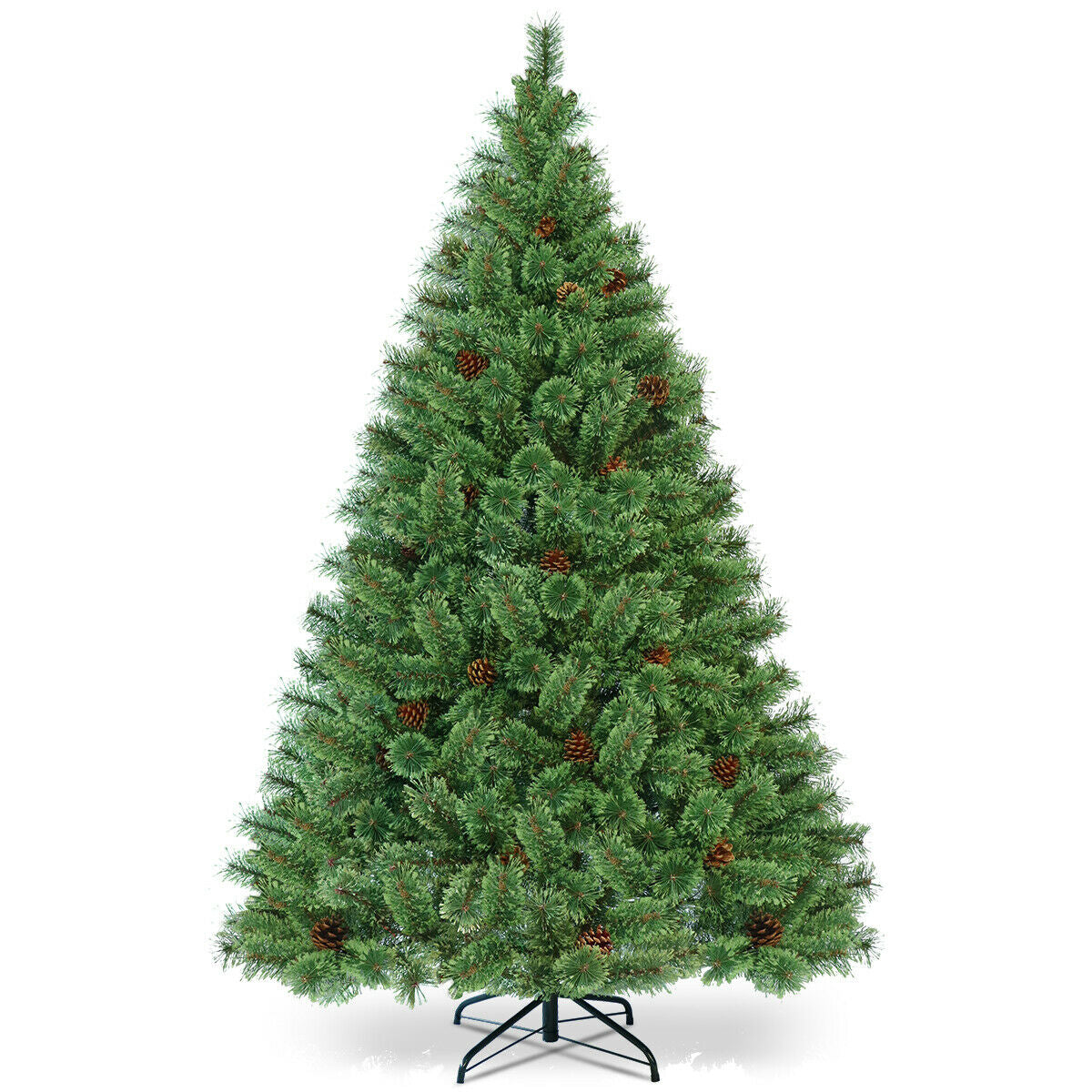 6 Feet Pre-Lit PVC Artificial Carolina Pine Tree with LED Lights-Boyel Living