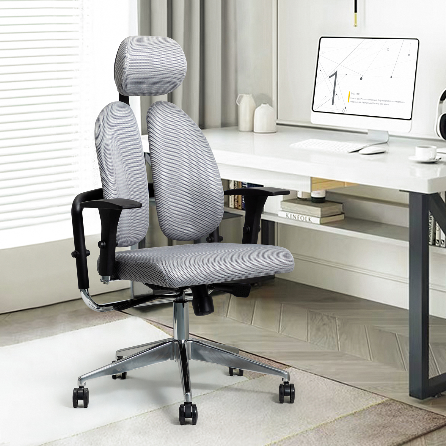 Libys Swivel Ergonomic Task Chair with Adjustable Height-Boyel Living