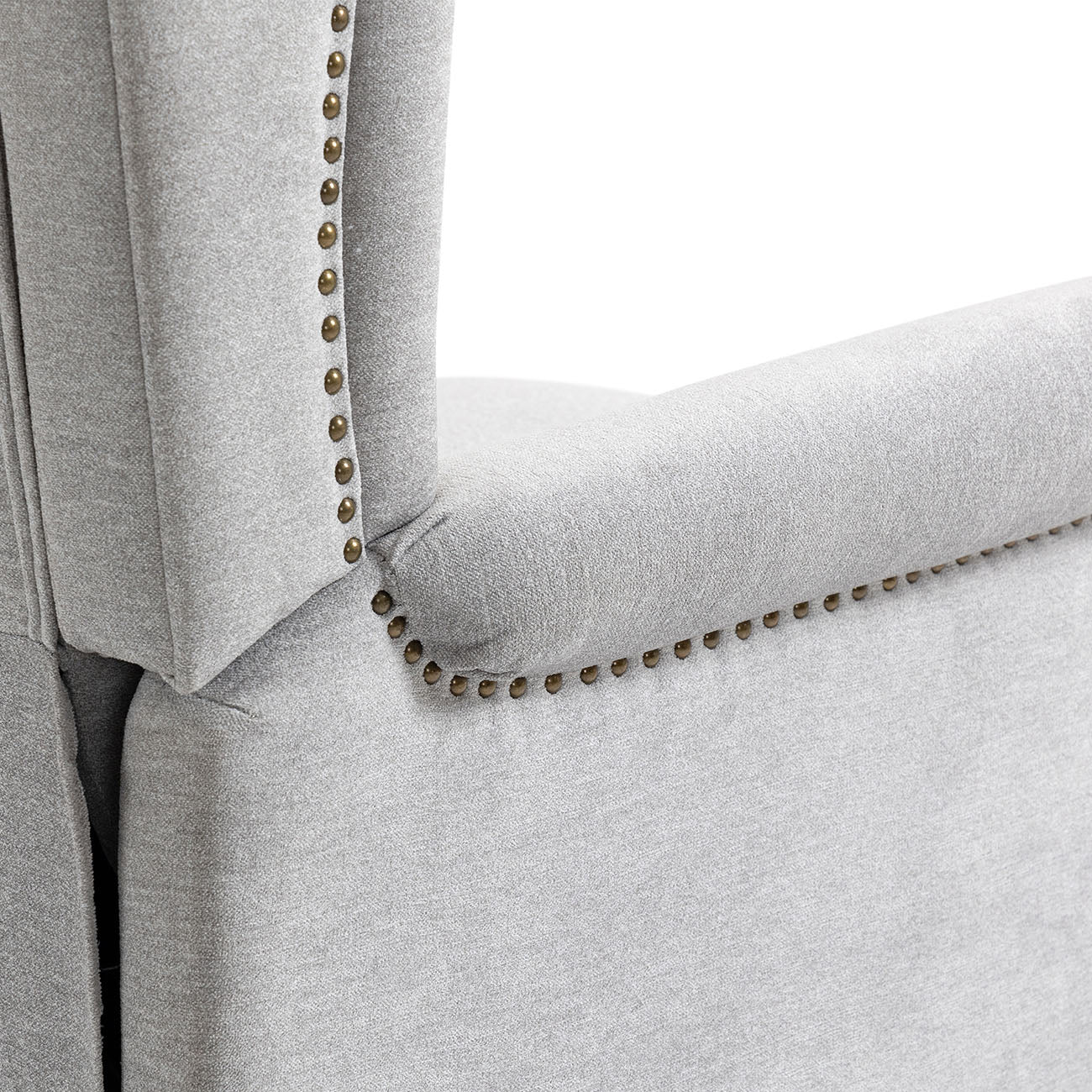 Boyel Living Push Back Reclining Chair Recliner with Wide Armrests and Rubber wooden legs, Blue/Gray-Boyel Living