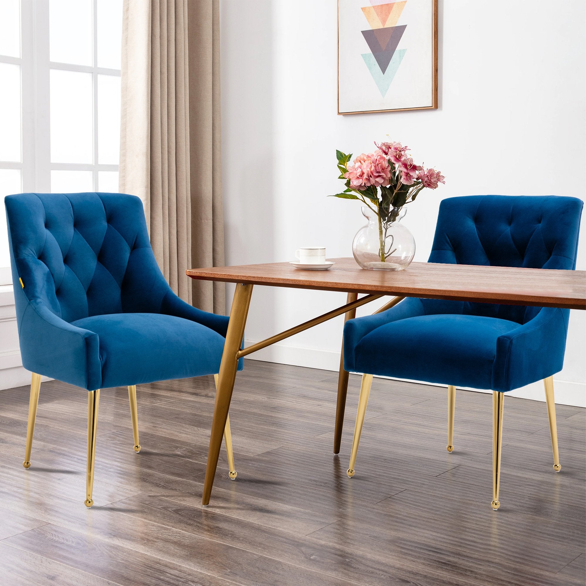 Boyel Living Tufted Velvet Upholstered Dining Chair, Velvet Side Chair, Accent Chair - Set of 2-Boyel Living