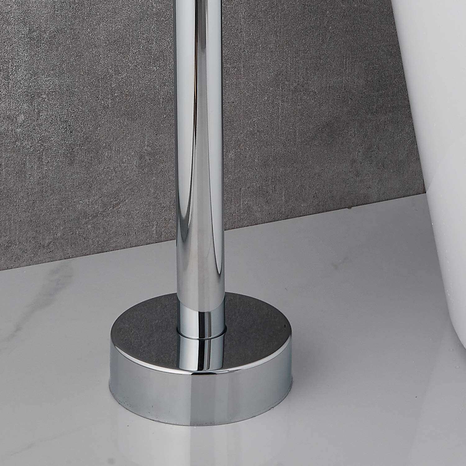 Boyel Living 6 GPM Floor Mount Freestanding Tub Faucet with Handheld Shower, Brushed Nickel/Chrome-Boyel Living