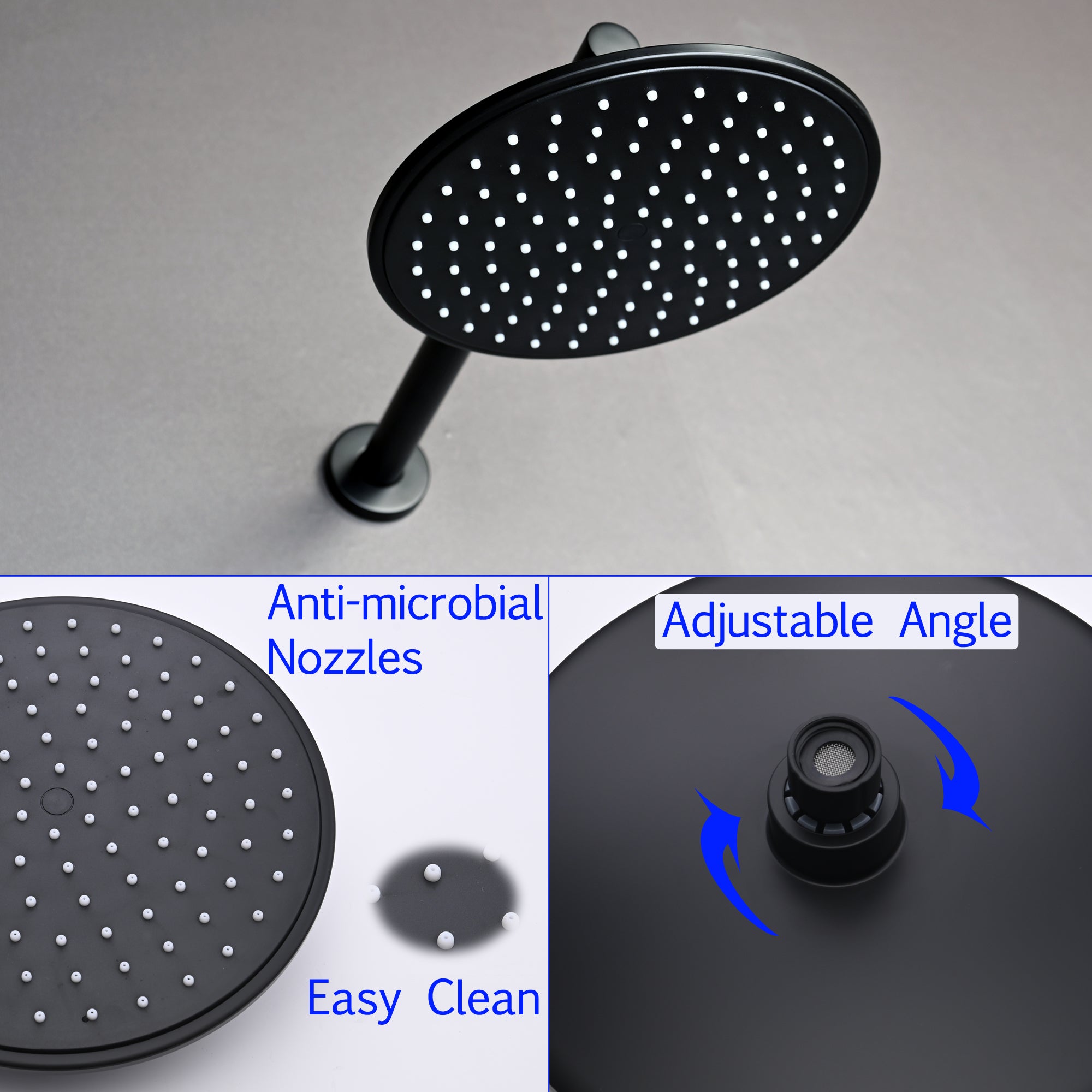 Boyel Living 1-Spray Patterns with 3.4 GPM 9 in. Wall Mount Rain Fixed Shower Head with Single Lever Handle and Valve-Boyel Living