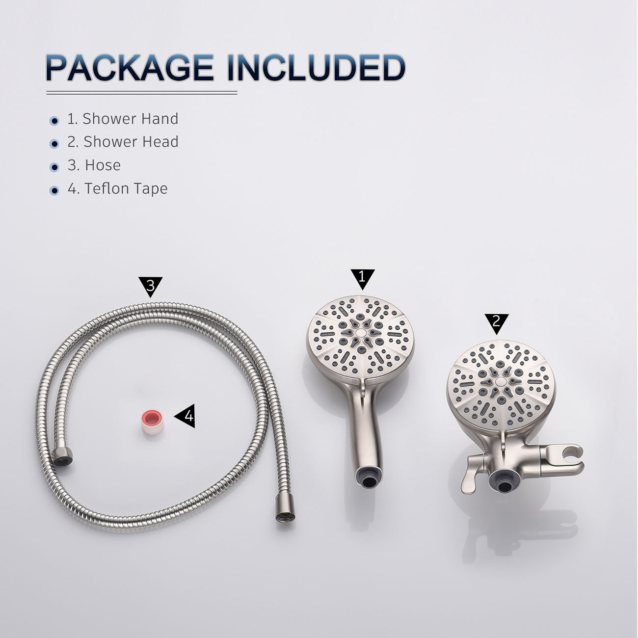 5-Spray Patterns 5 in. Wall Mount Dual Shower Heads and Handheld Shower Head-Boyel Living