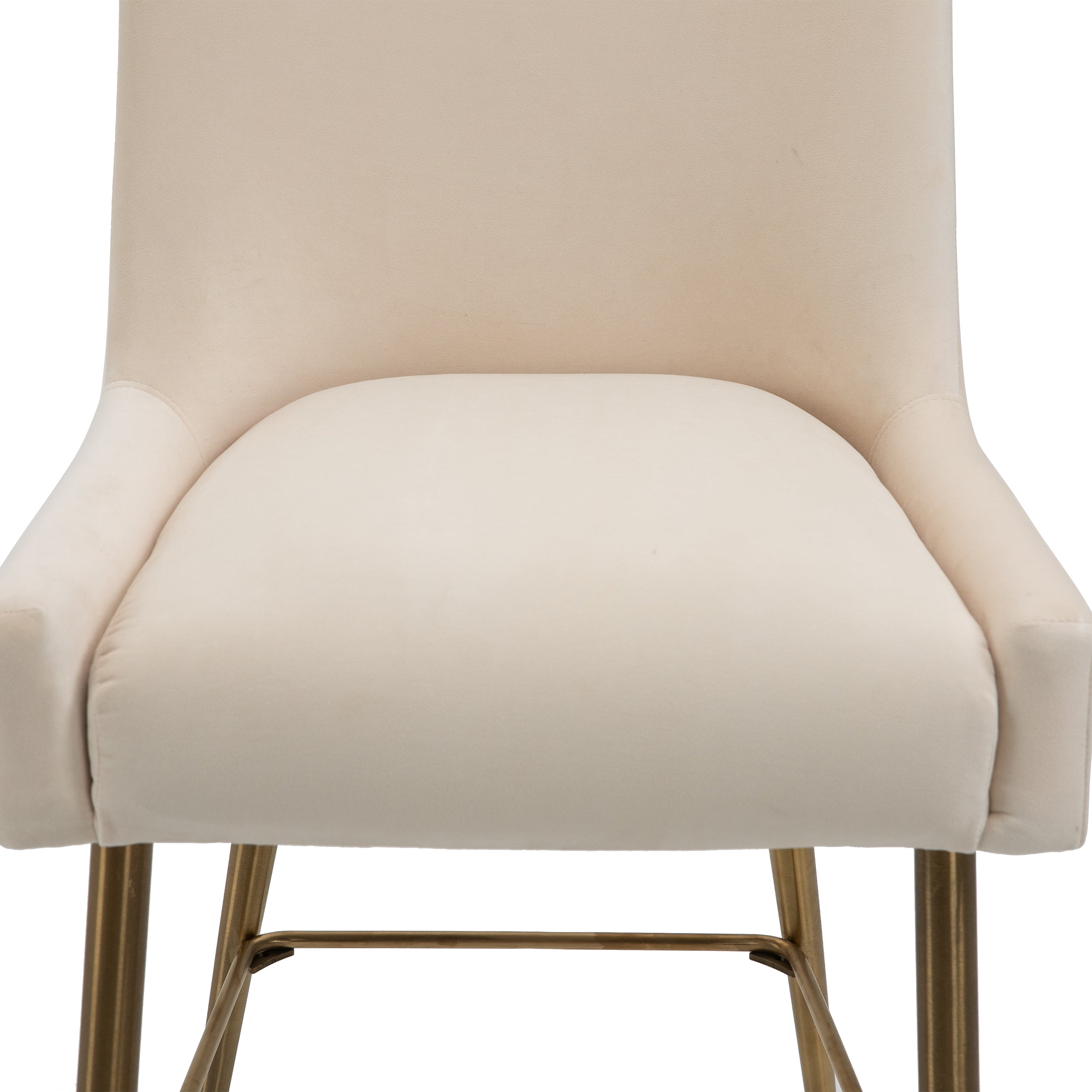 Counter & Bar Stool with Back, Golden Brushed Legs (Set of 2)-Boyel Living