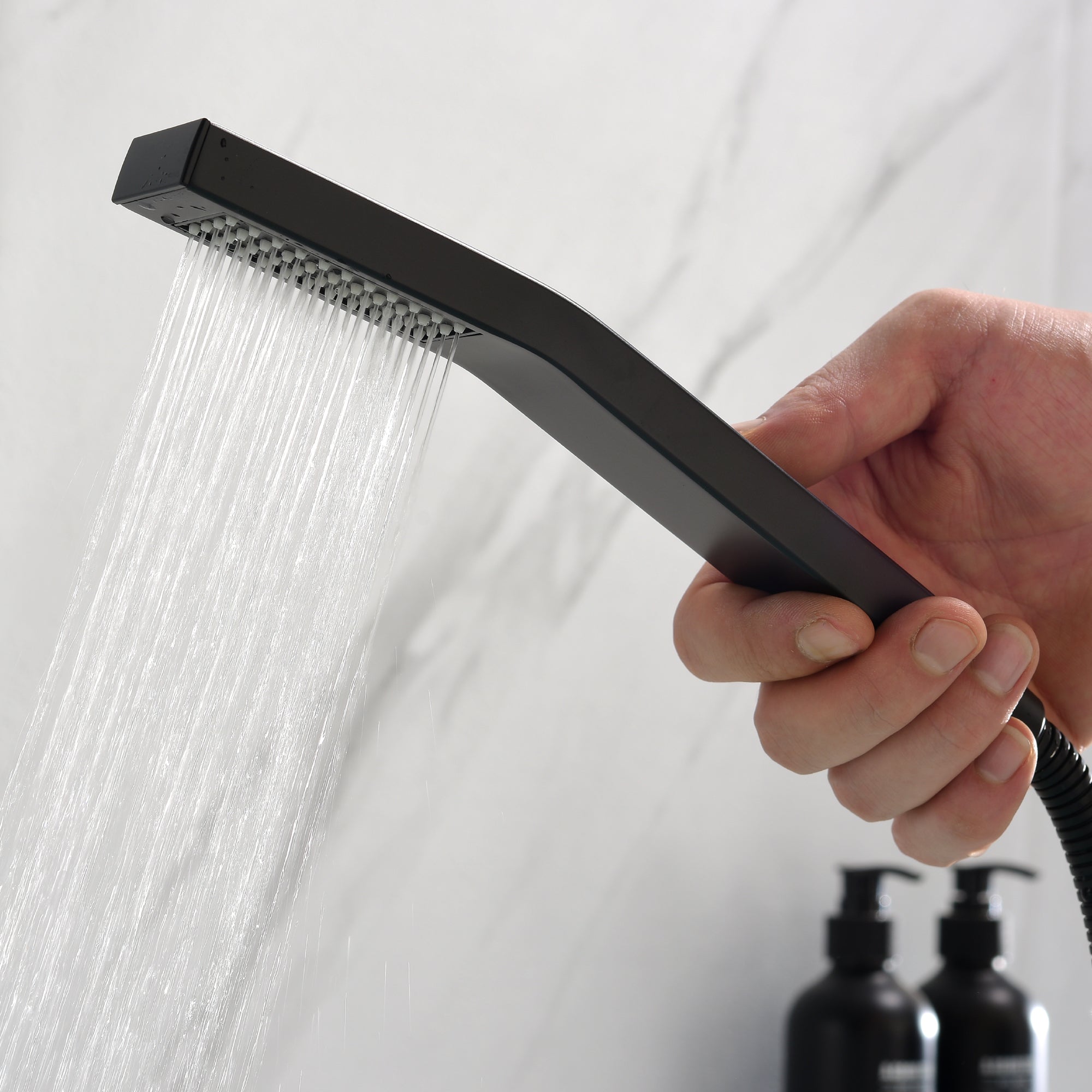 Boyel Living Bathtub Faucets Tub Deck Mount Roman Tub Faucet with Hand Shower and Water Suply Hose-Boyel Living