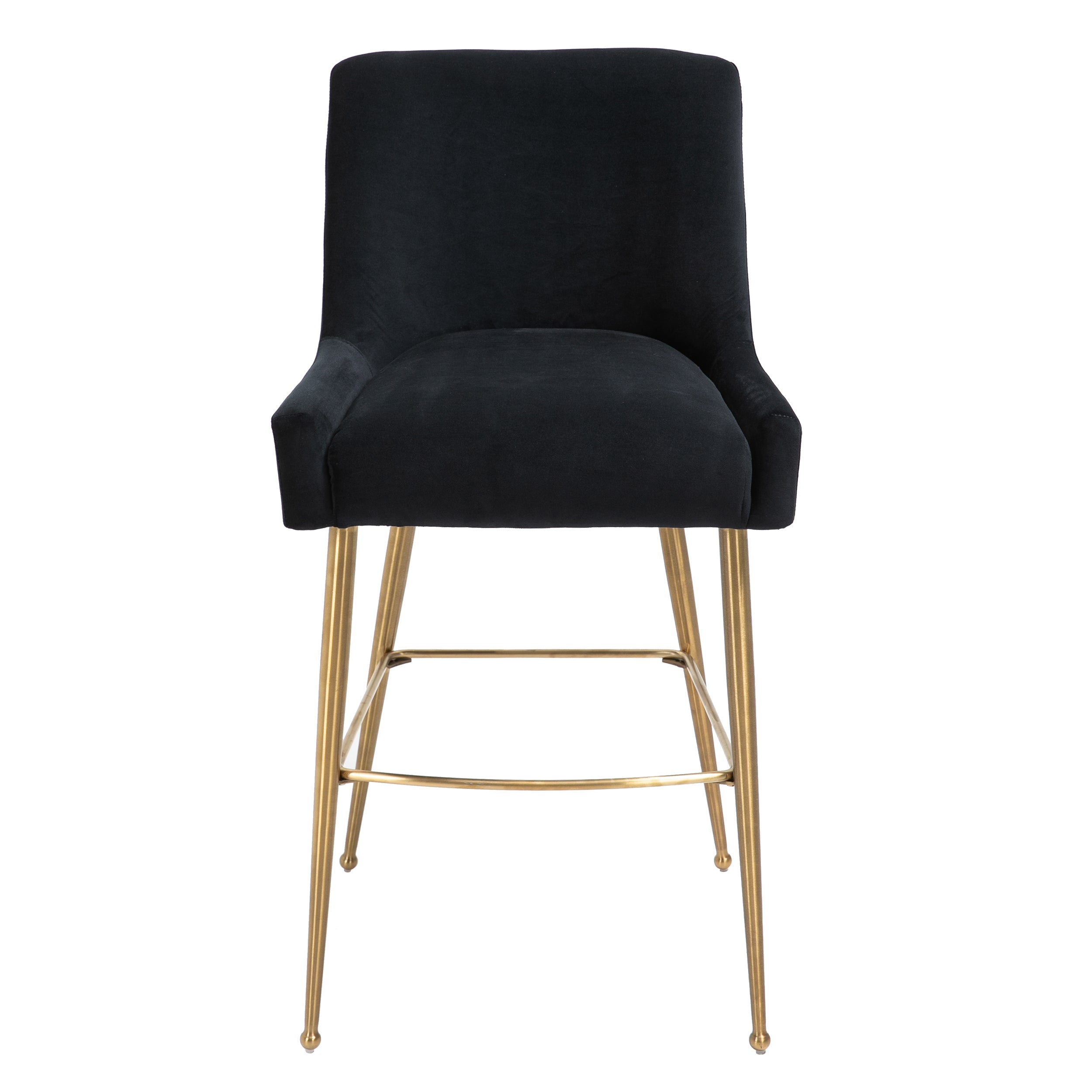 Counter & Bar Stool with Back, Golden Brushed Legs (Set of 2)-Boyel Living