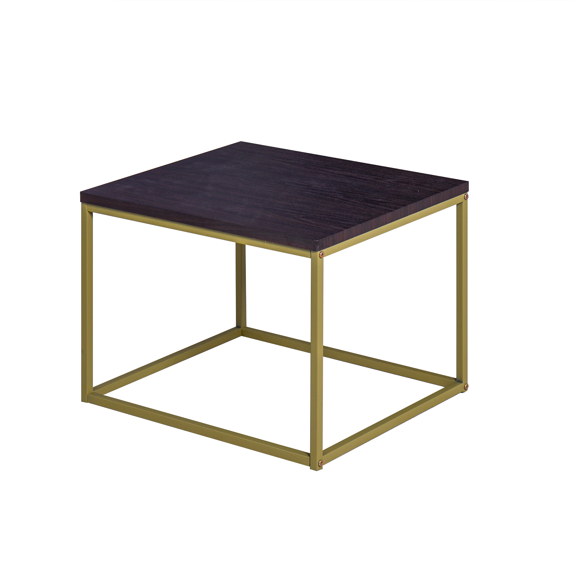 Living Room Black Coffee Table with MDF Top, Nesting Table with Metal Legs 17.71 x 20.87 x 15.35 inch-Boyel Living