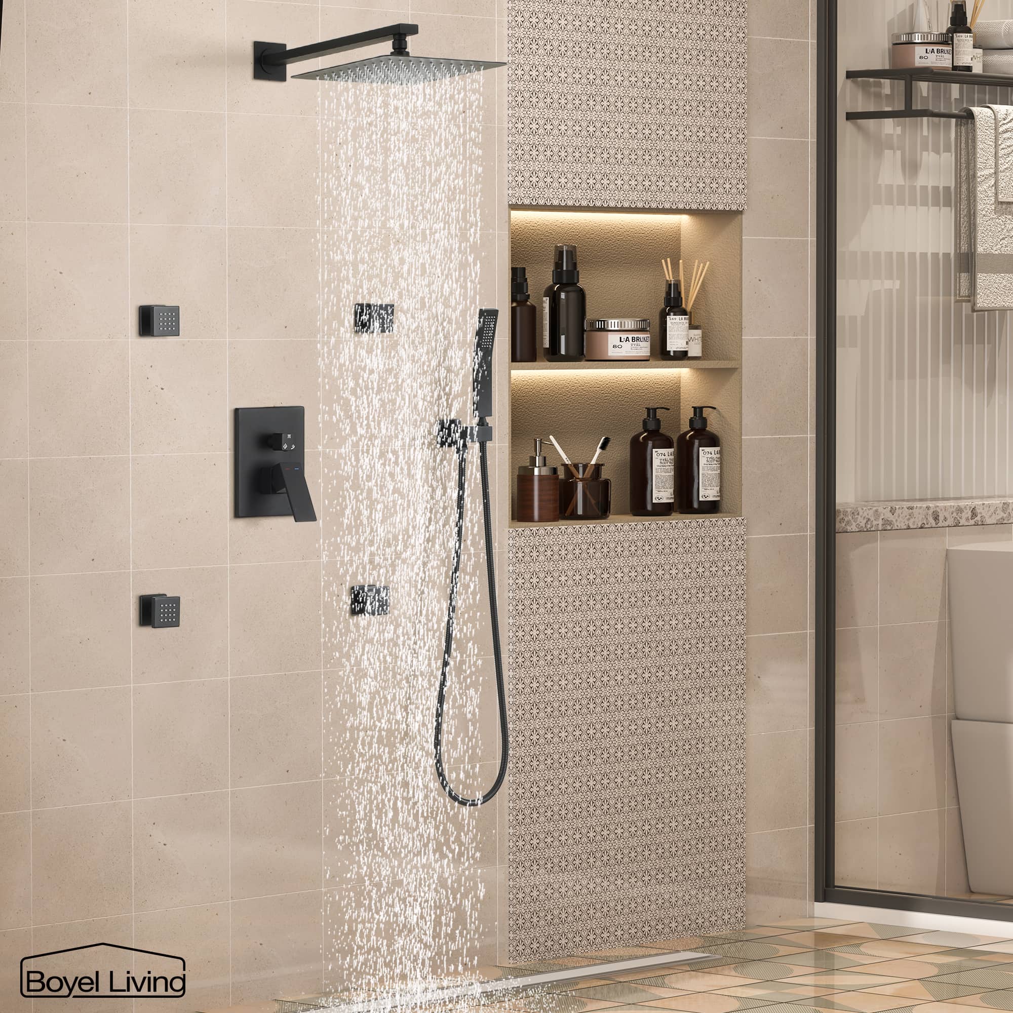 Boyel Living 10-inch Best Shower System with Body Jets and Handheld Shower Head-Boyel Living