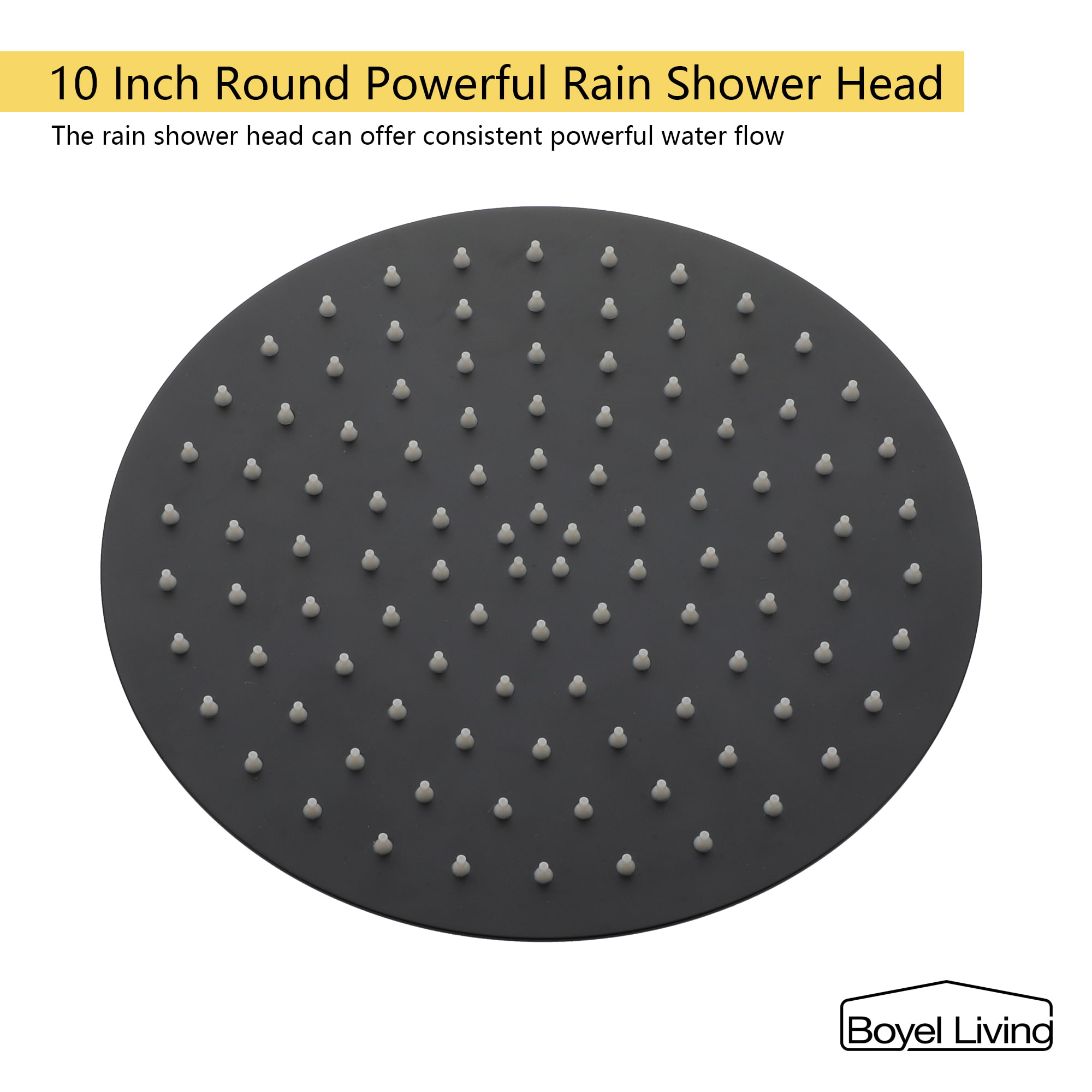 Boyel Living Classic Round Shower System 10 in. Wall Mounted Dual Shower Heads in Matte Black-Boyel Living