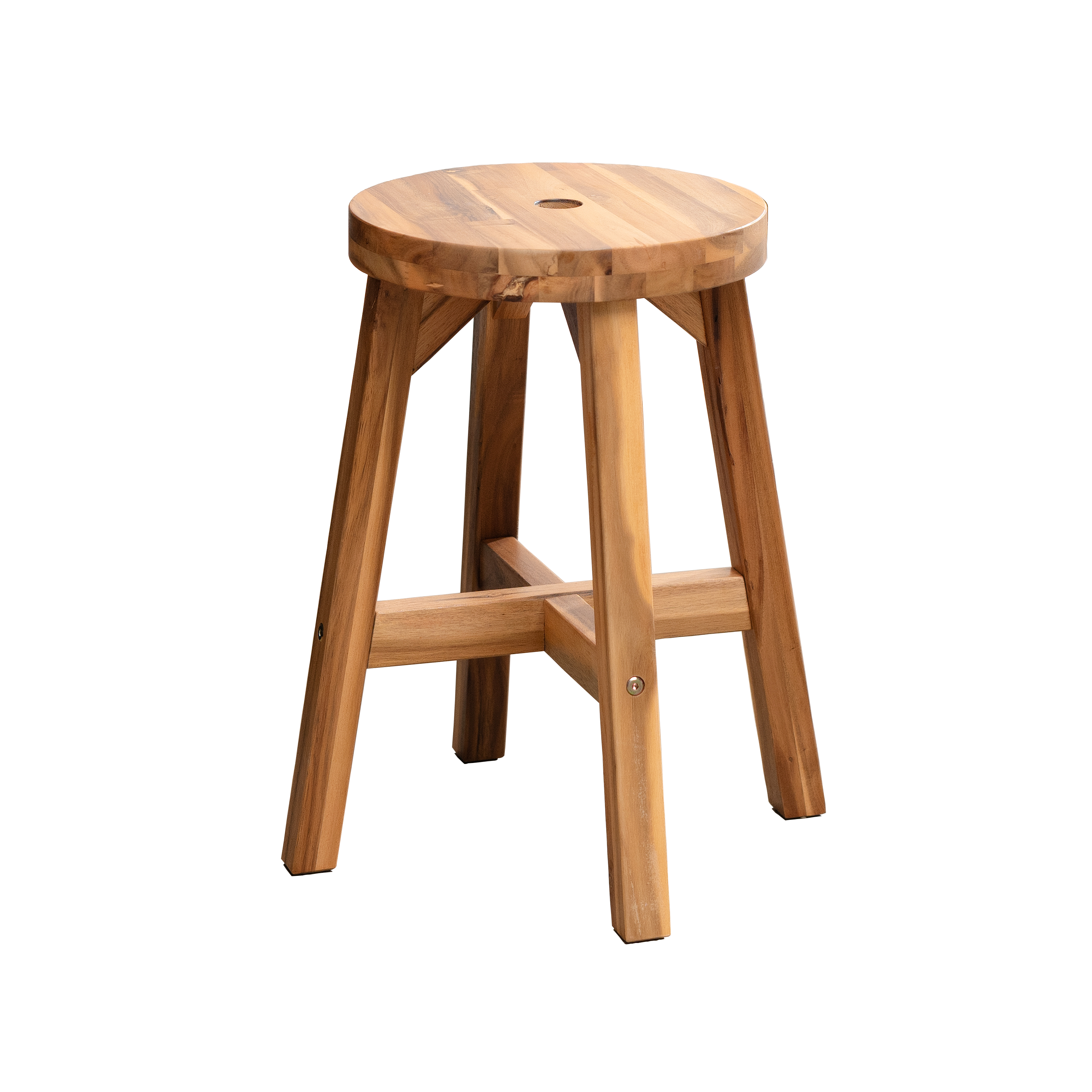 BEEFURNI Acacia Wood Stool Round Top Chairs Best Ideas End Tables For Sofas Sub-stool for Living Room Bedside Strong Weight Capacity Upto 350 LBS, Natural Color-Boyel Living