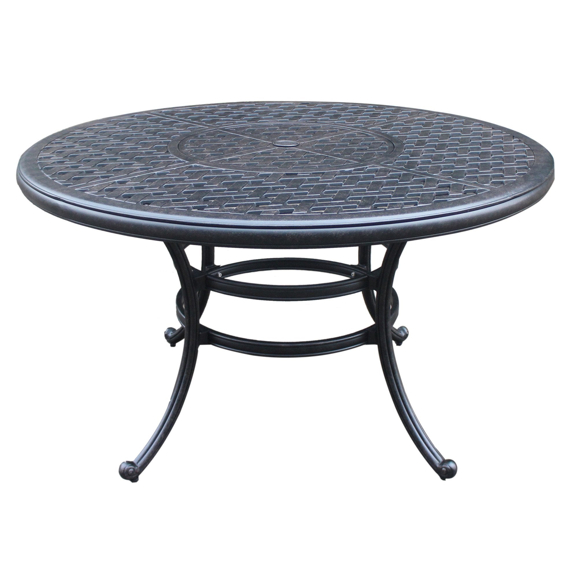 Outdoor Patio Cast Aluminum 52 Inch Diameter Round Dining Table In Dark Grey-Boyel Living