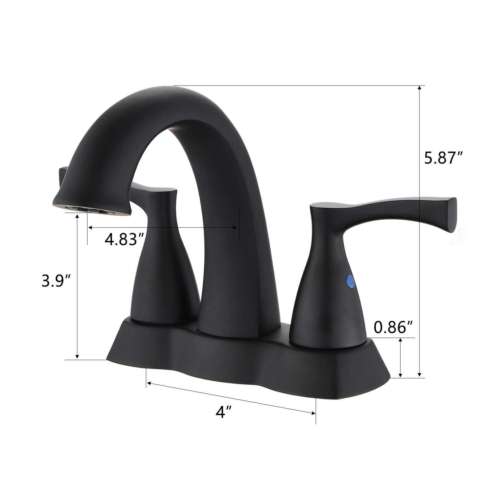 2 Handle 4 Inch Centerset Bathroom Sink Faucet with Pop-Up Drain, Brushed Gold /Brushed Nickel/Matte Black