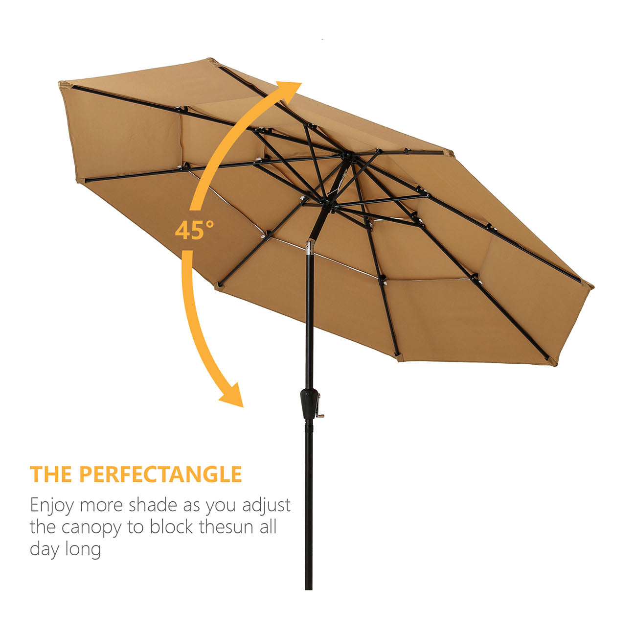 Boyel Living 10ft Patio Umbrella with Double Airvent (Beige)-Boyel Living