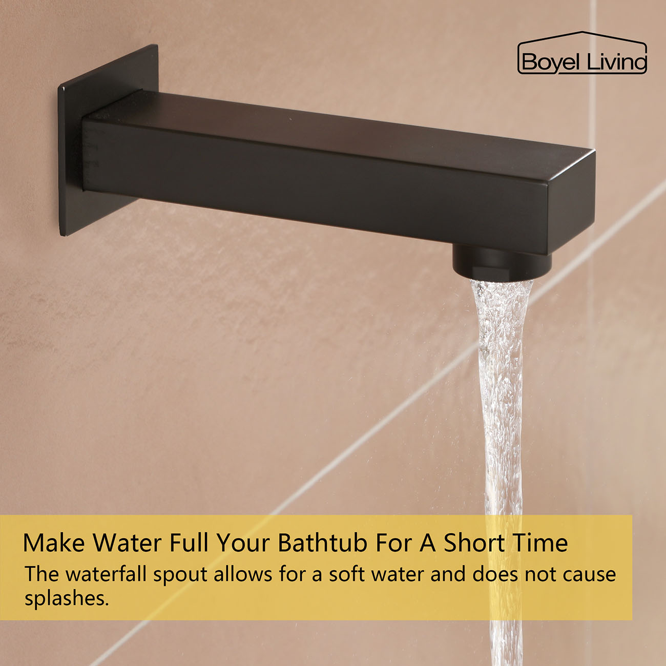 Boyel Living Wall Mounted Shower System with 12 in. Rainfall Shower Head, Handheld Shower and Tub Faucet-Boyel Living