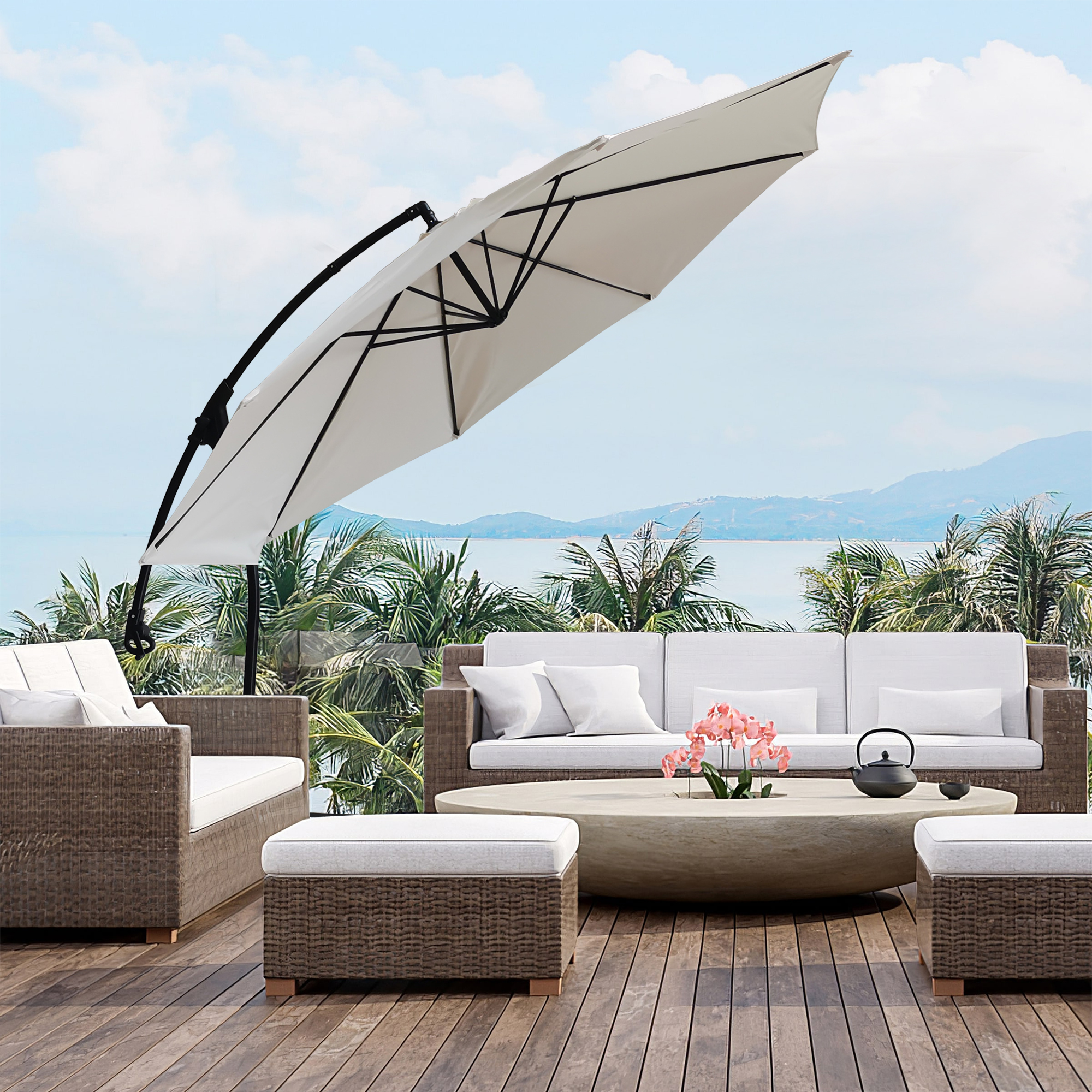 Boyel Living 11-ft Cantilever Patio Umbrella with Base-Boyel Living