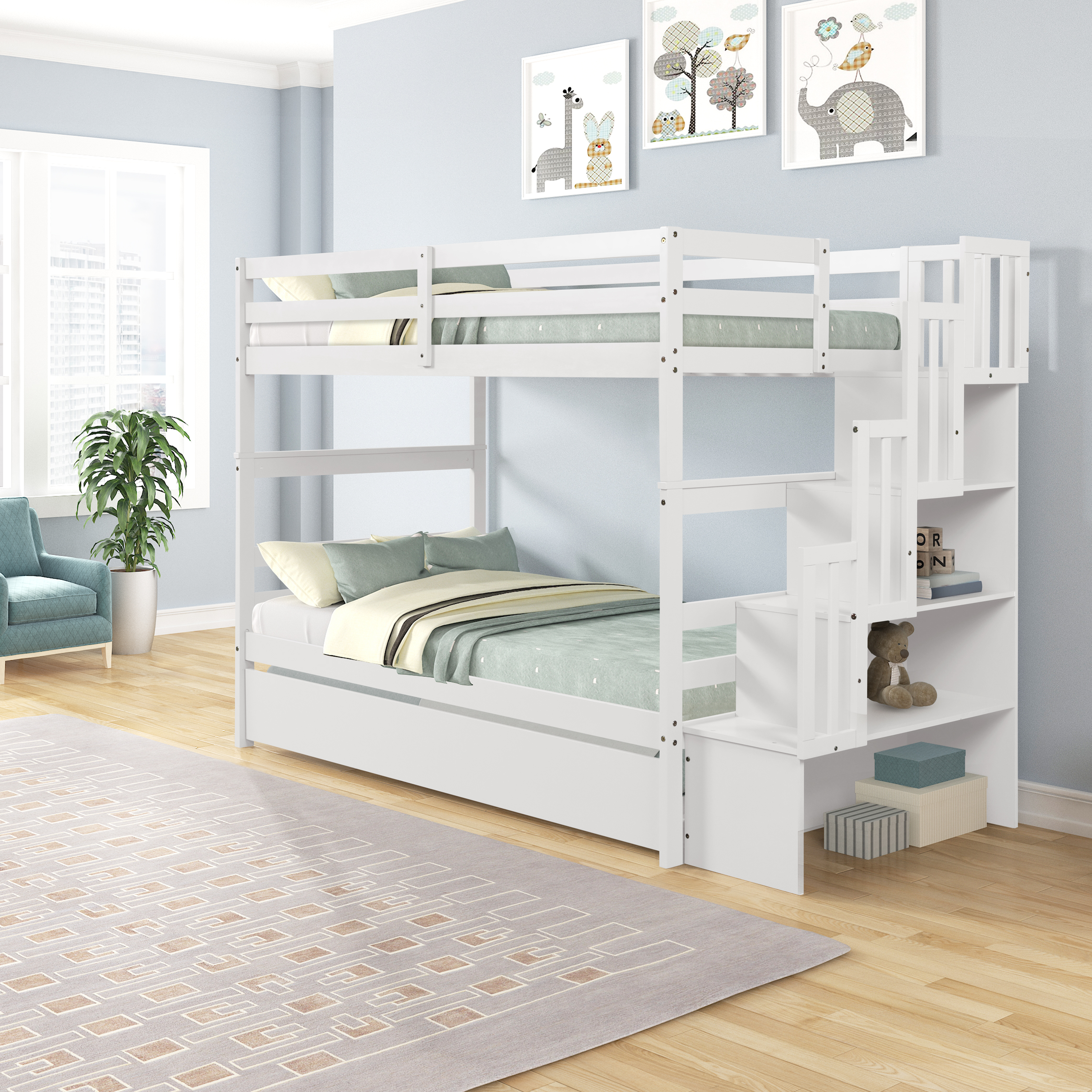 TWIN BUNKBED WITH TRUNDLE-Boyel Living