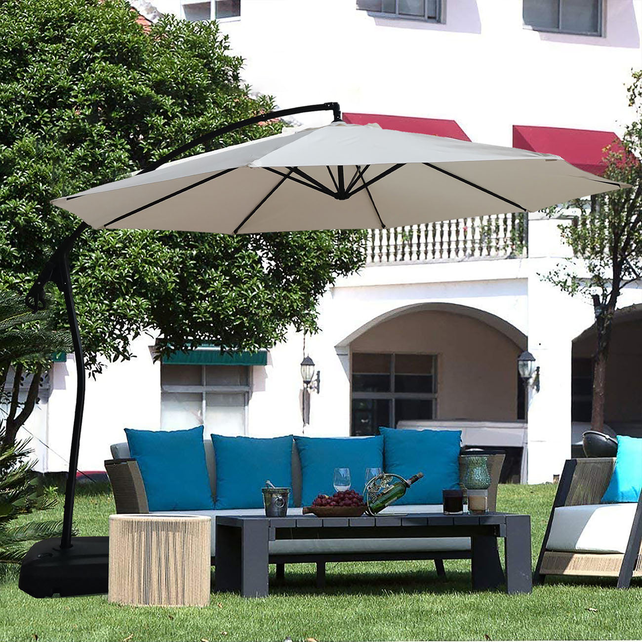 Boyel Living 11-ft Cantilever Patio Umbrella with Base-Boyel Living