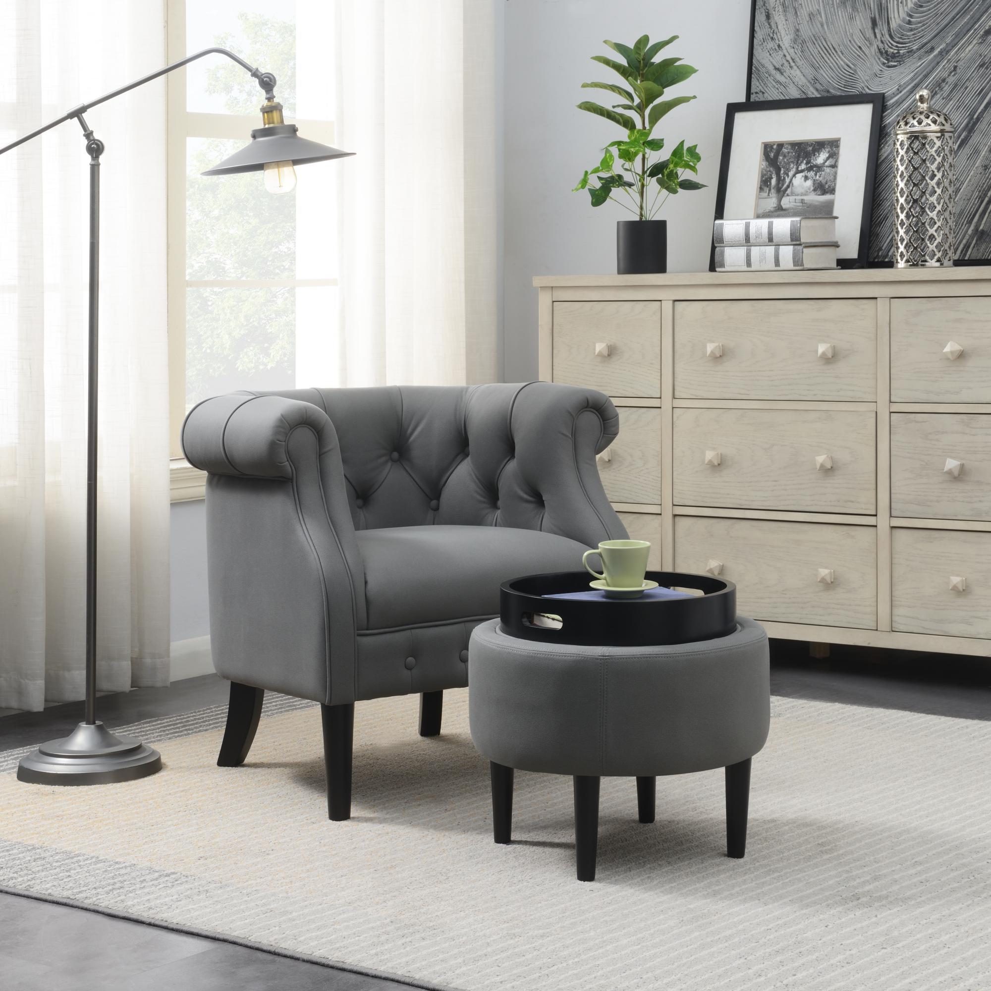 Accent Chair with storage Ottoman Set-Boyel Living