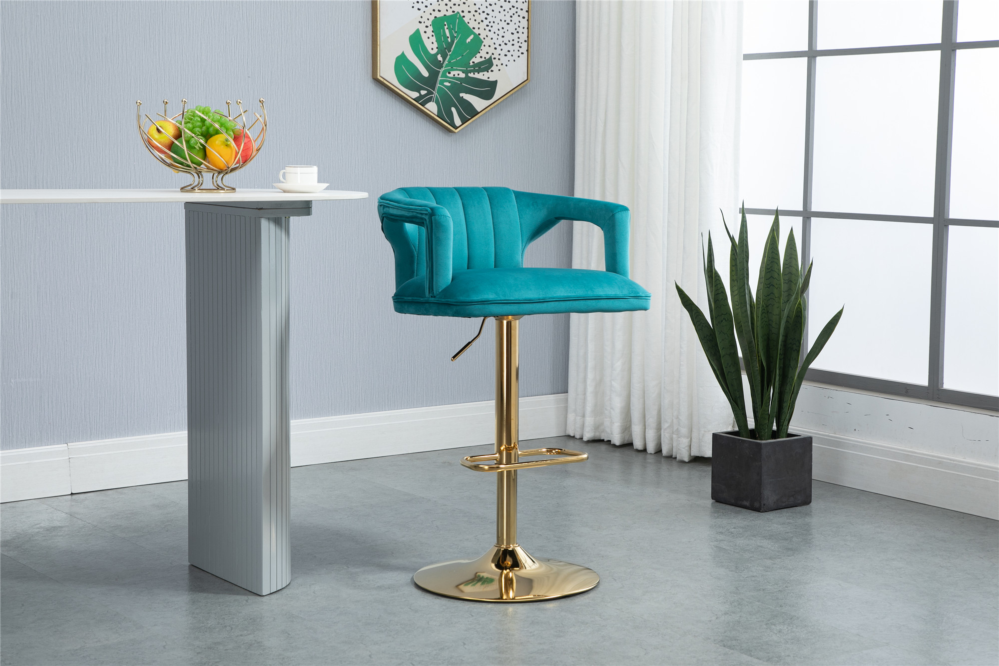 COOLMORE&nbsp;Vintage Bar Stools with Back and Footrest Counter Height Dining Chairs-Boyel Living