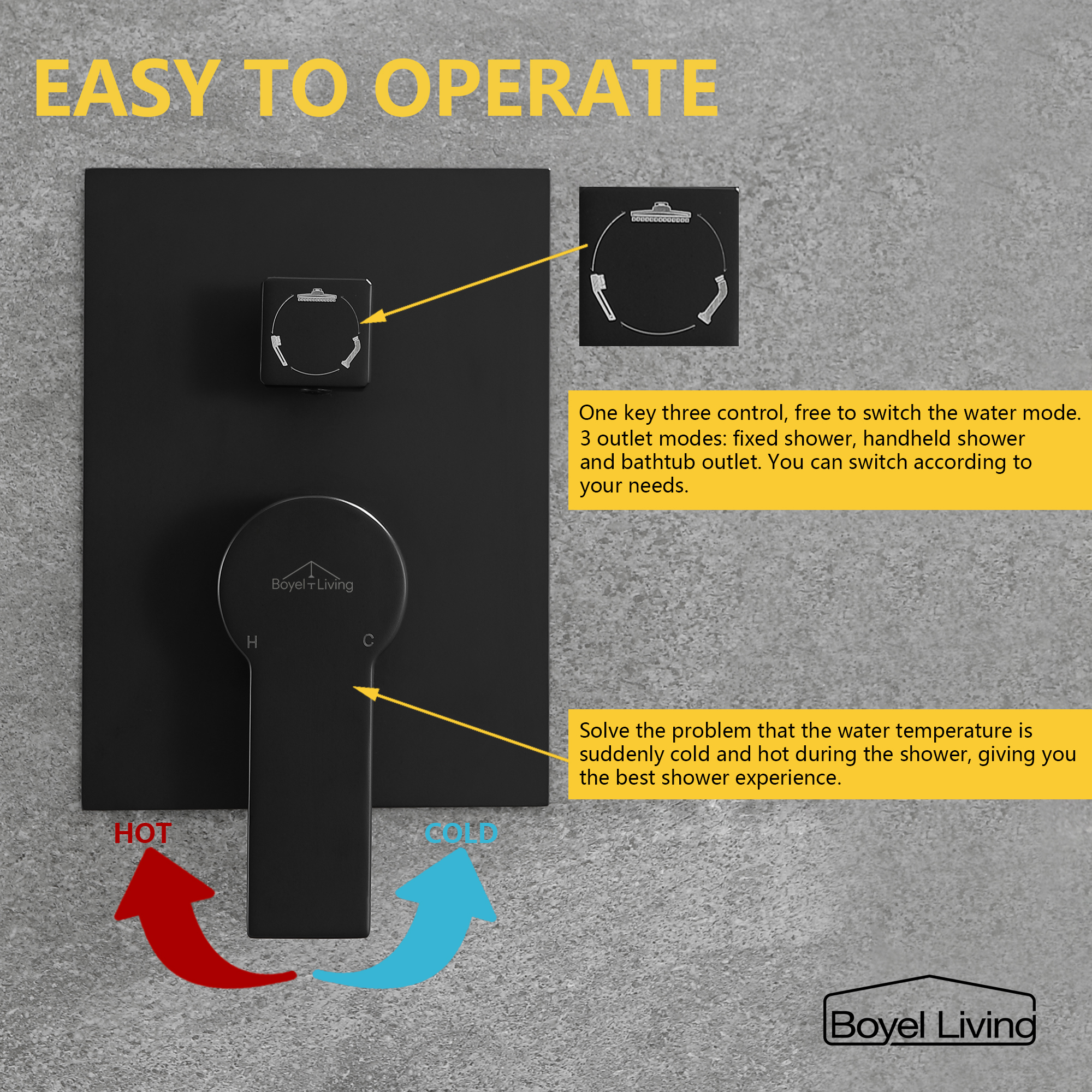 Ceiling Mount Single-Handle 1-Spray Tub and Shower Faucet with 12 in. Fixed Shower Head in Matte Black (Valve Included)