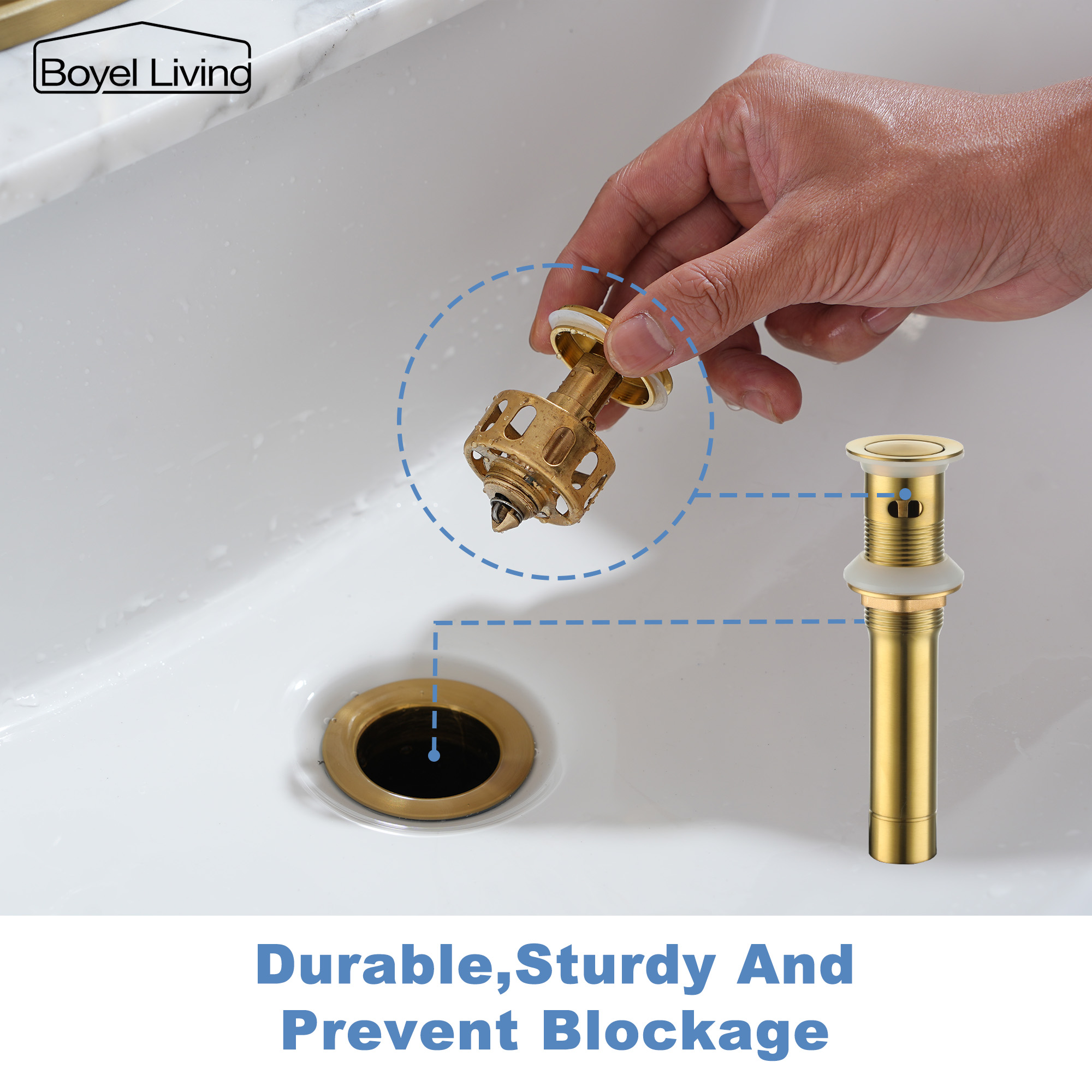 1.2 GPM Single Handle Single Hole Bathroom Faucet with Water Supply Hose and Built-in Aerator in Brushed Nickel