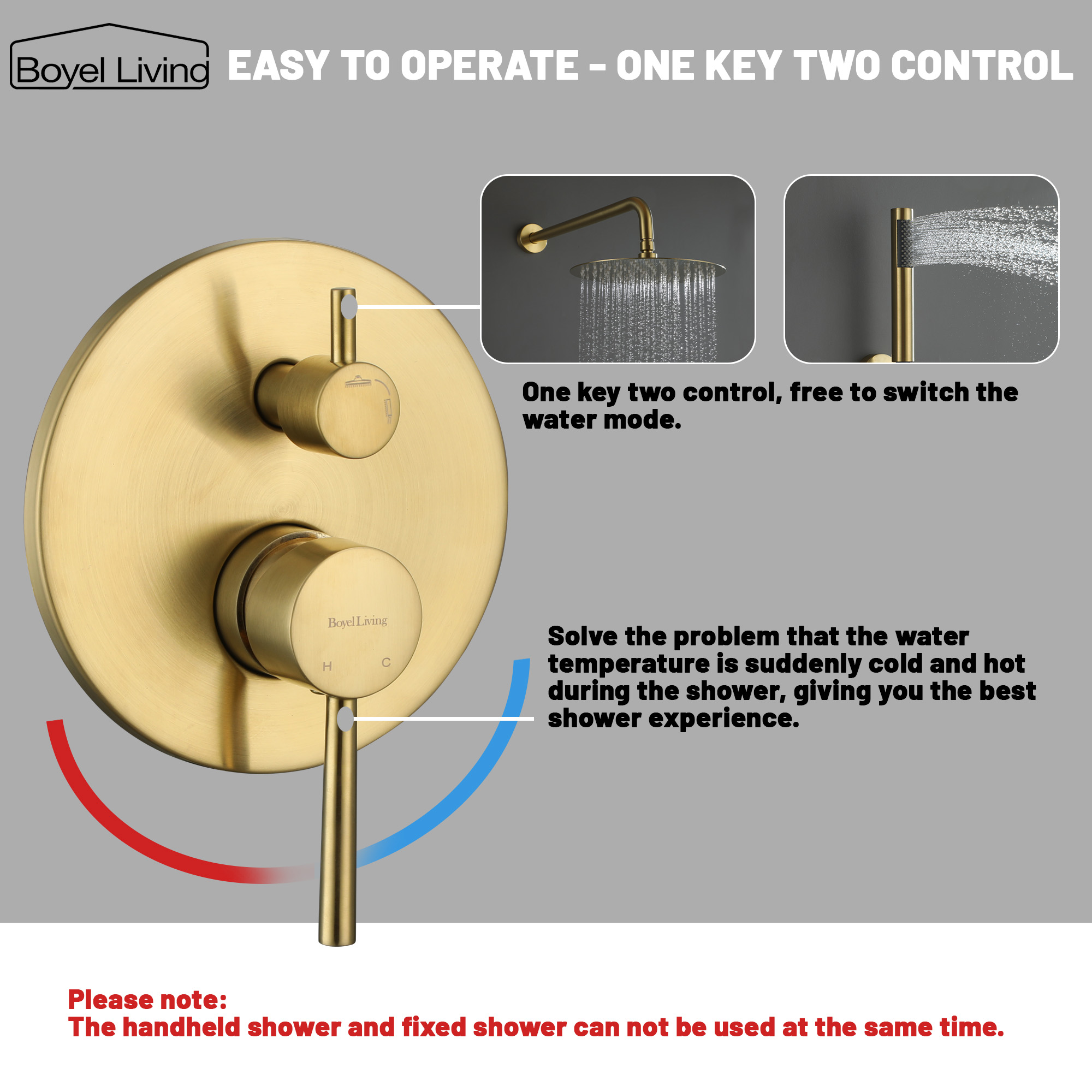 10-inch Round Wall Mount Two-function Shower System With Handheld Shower Head