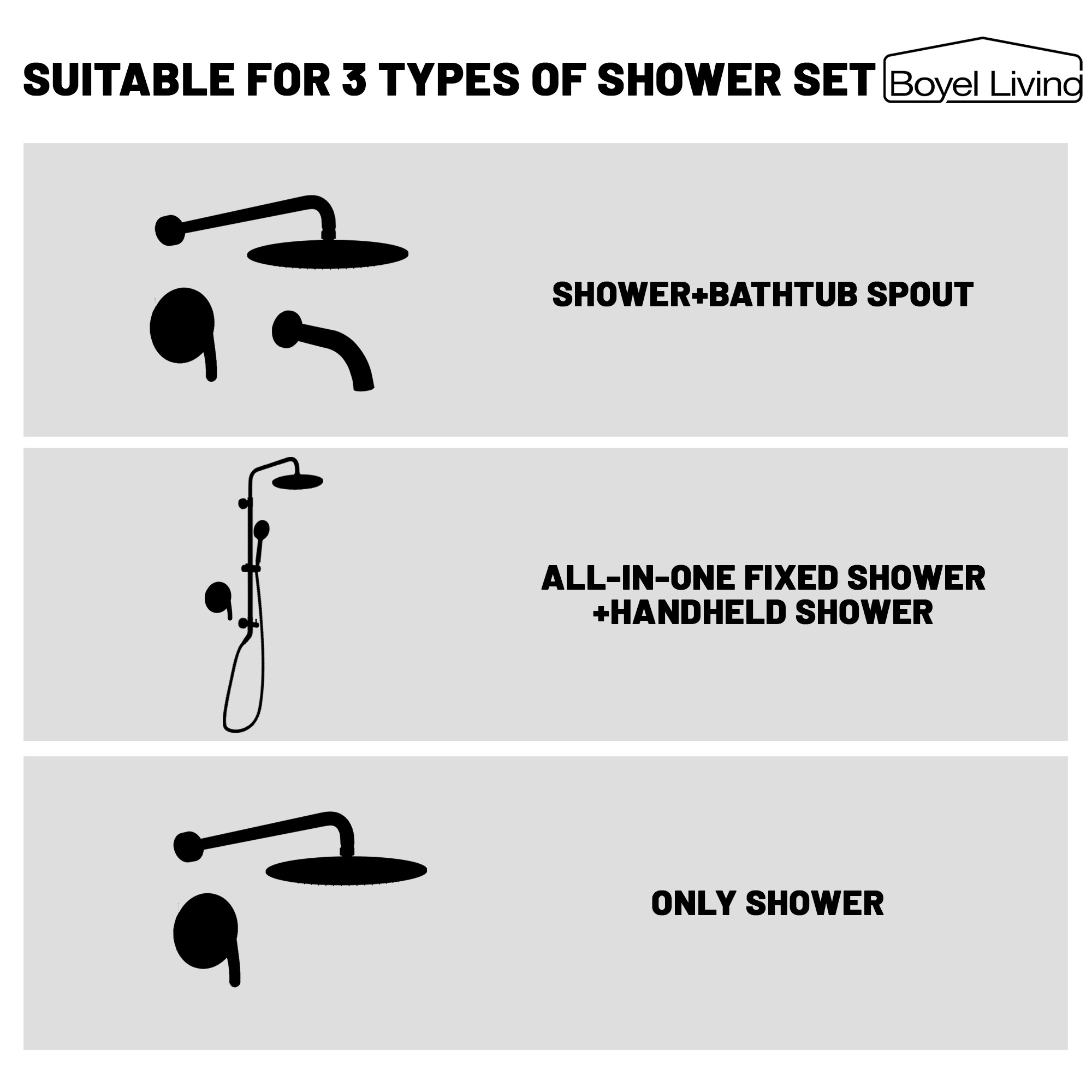 Shower Water Mixer Single Handle Shower ValveTemperature Mixing Valve Complete Shower Kit