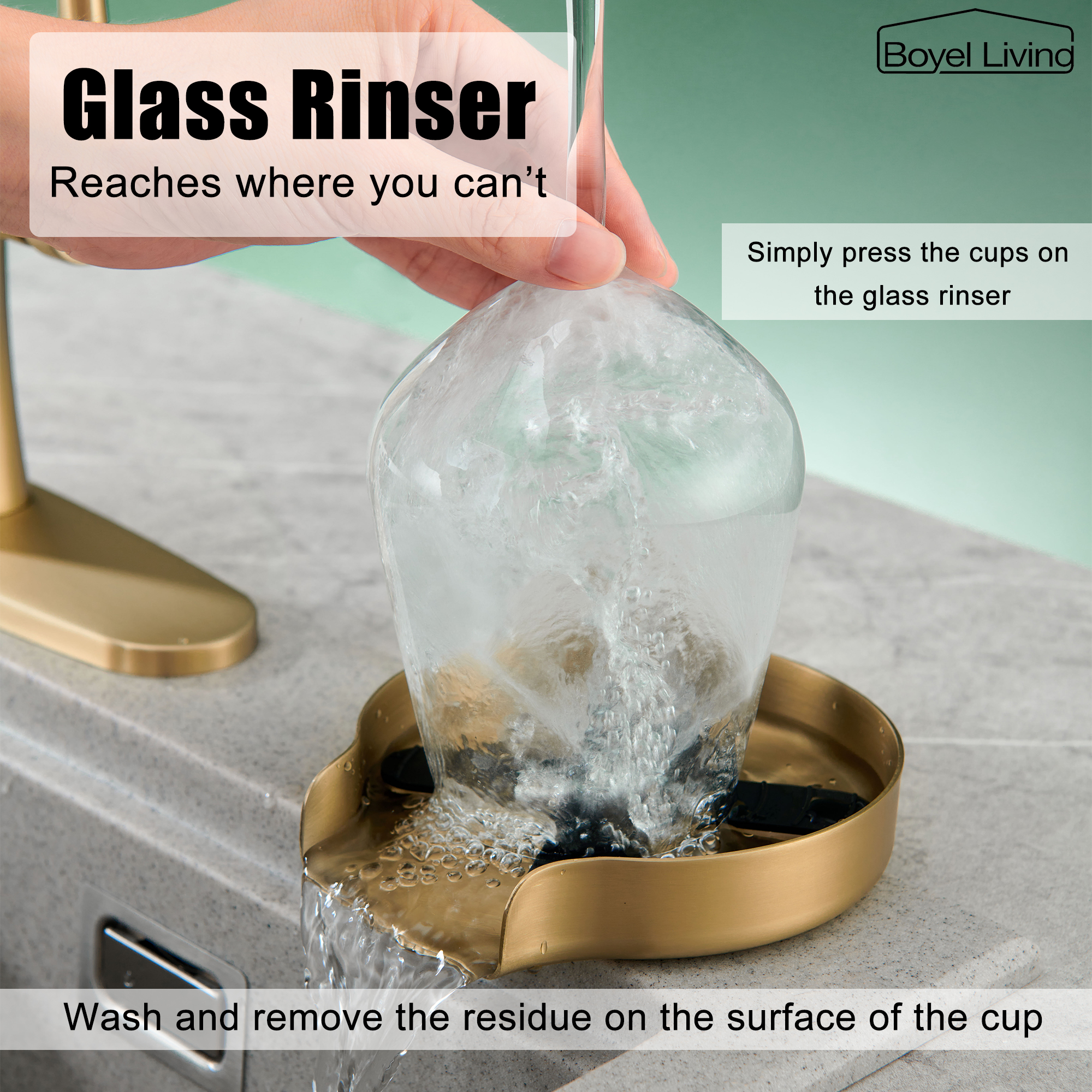 Boyel Living Single Handle Pull Down Sprayer Kitchen Faucet