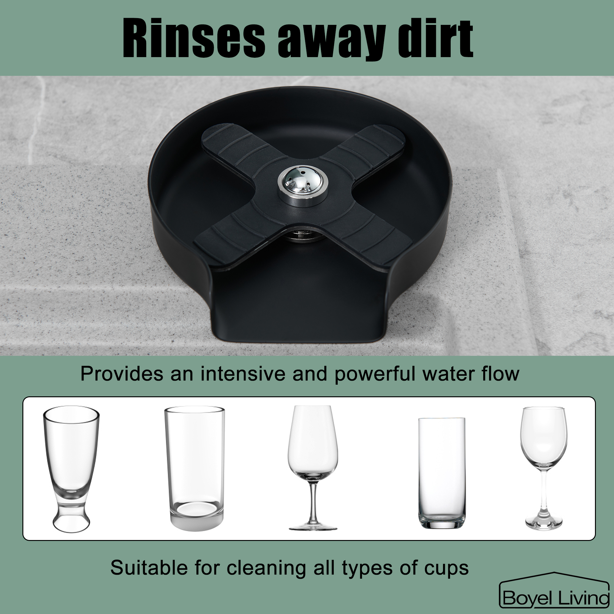 Boyel Living Single Handle Pull Down Sprayer Kitchen Faucet