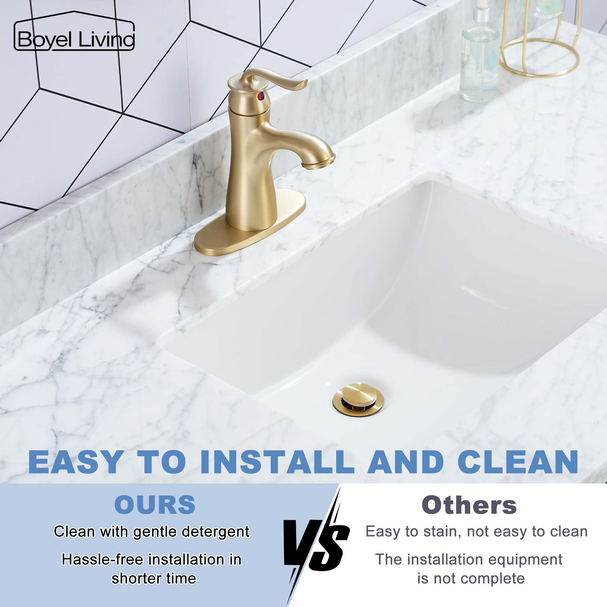 1.2 GPM Single Handle Single Hole Bathroom Faucet with Water Supply Hose and Built-in Aerator in Brushed Nickel