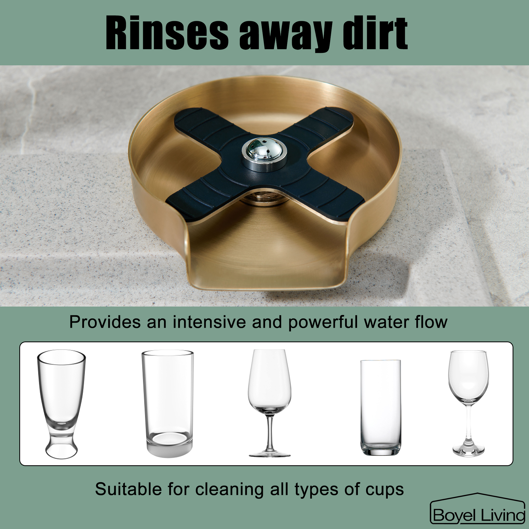 Boyel Living Single Handle Pull Down Sprayer Kitchen Faucet