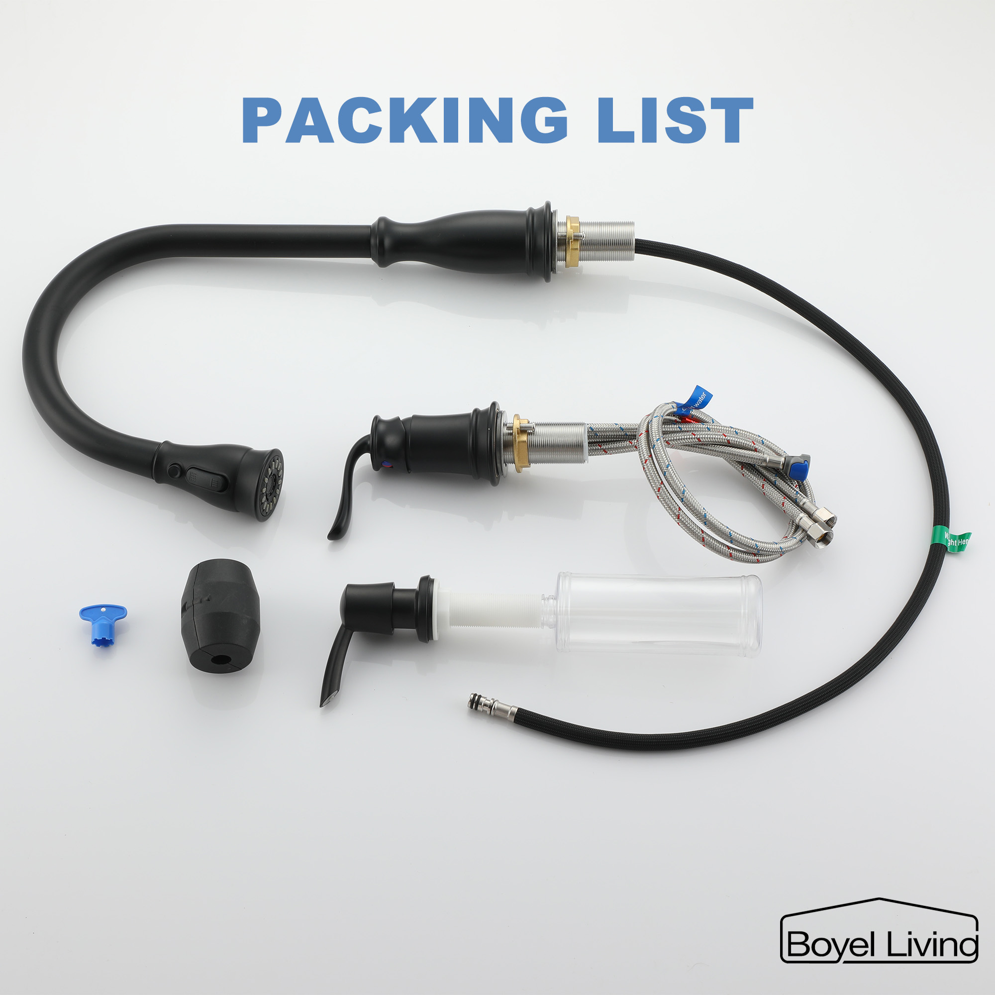 3-Spray Patterns 1.8 GPM Single Handle No Sensor Pull Down Sprayer Kitchen Faucet with Soap Dispenser in Brushed Nickel