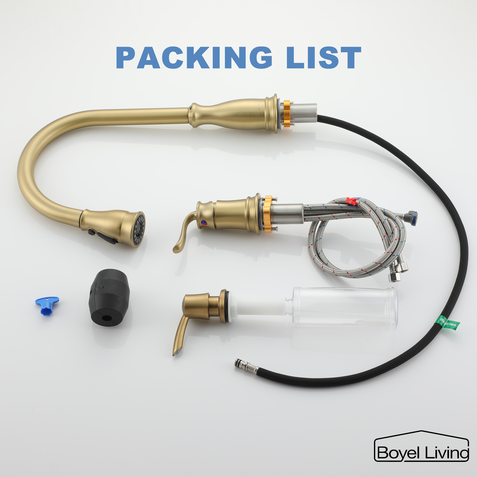 3-Spray Patterns 1.8 GPM Single Handle No Sensor Pull Down Sprayer Kitchen Faucet with Soap Dispenser in Brushed Nickel