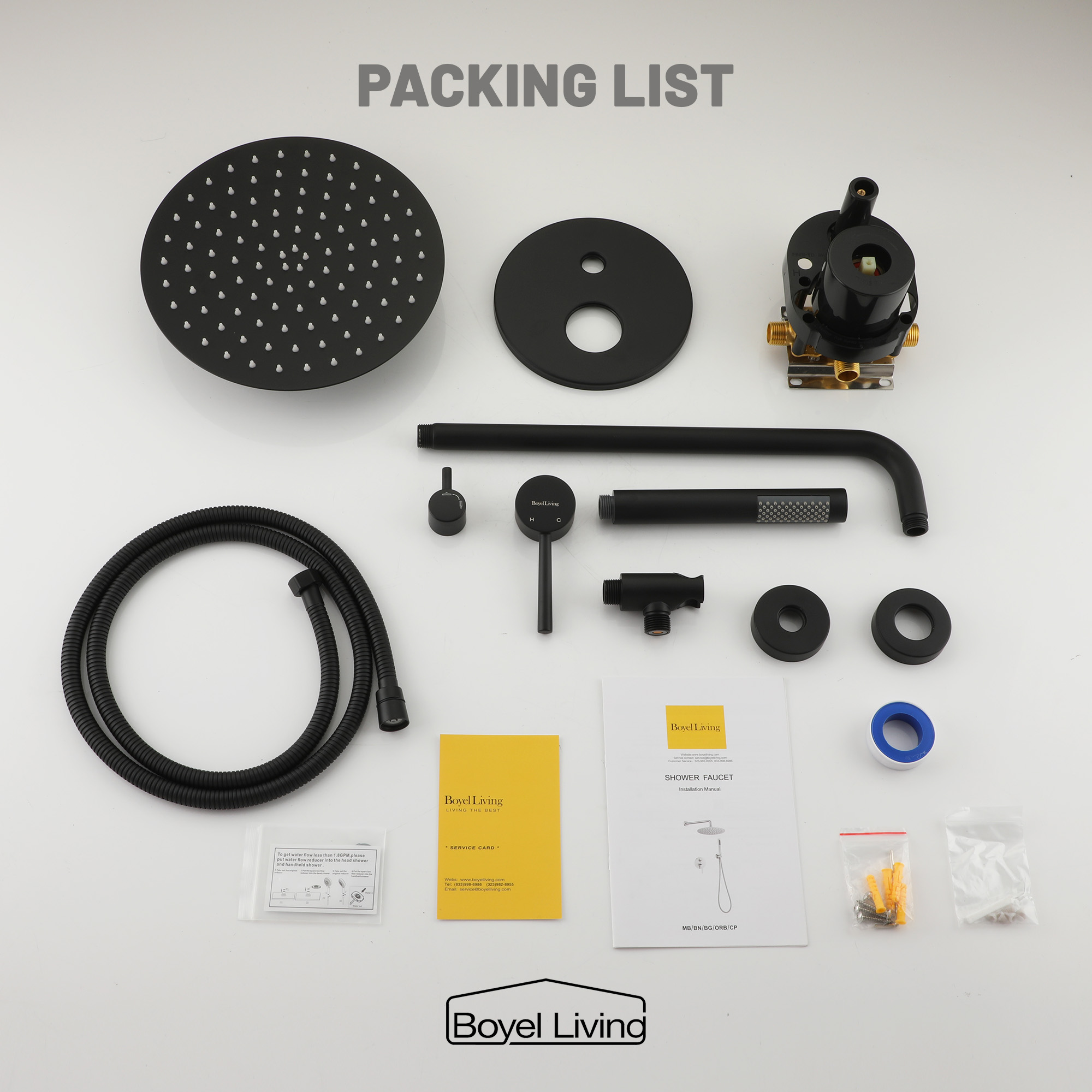 10-inch Round Wall Mount Two-function Shower System With Handheld Shower Head