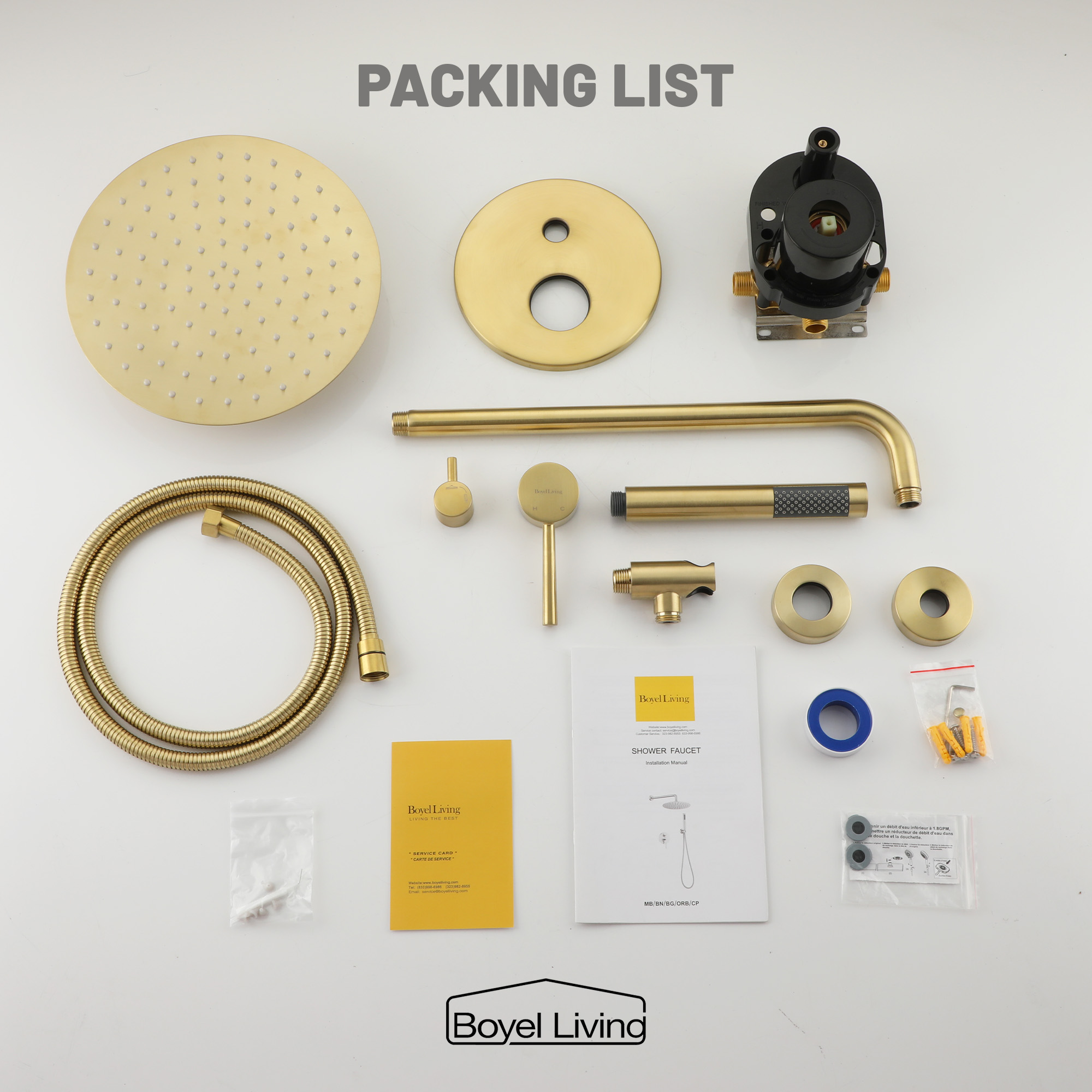 10-inch Round Wall Mount Two-function Shower System With Handheld Shower Head