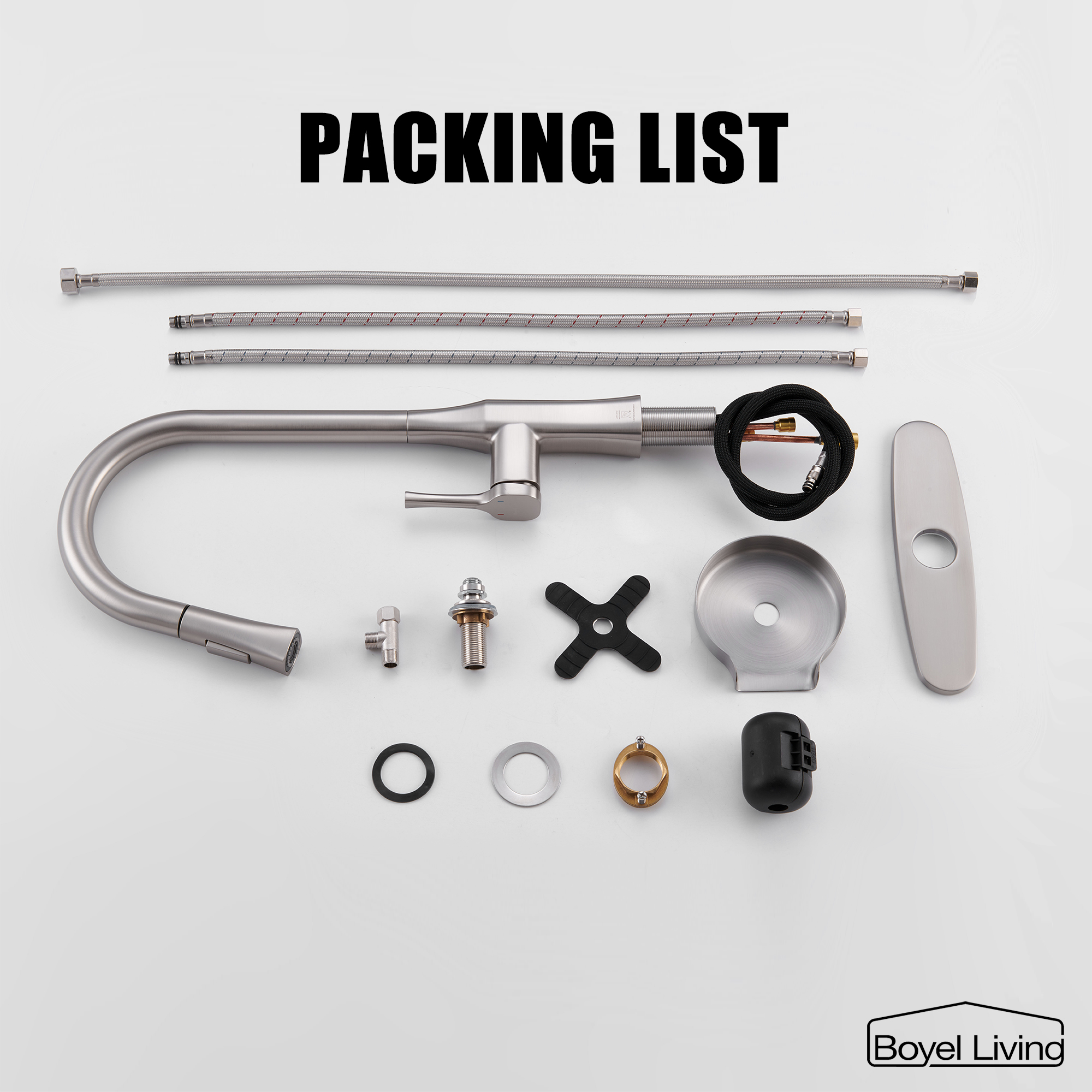 Boyel Living Single Handle Pull Down Sprayer Kitchen Faucet