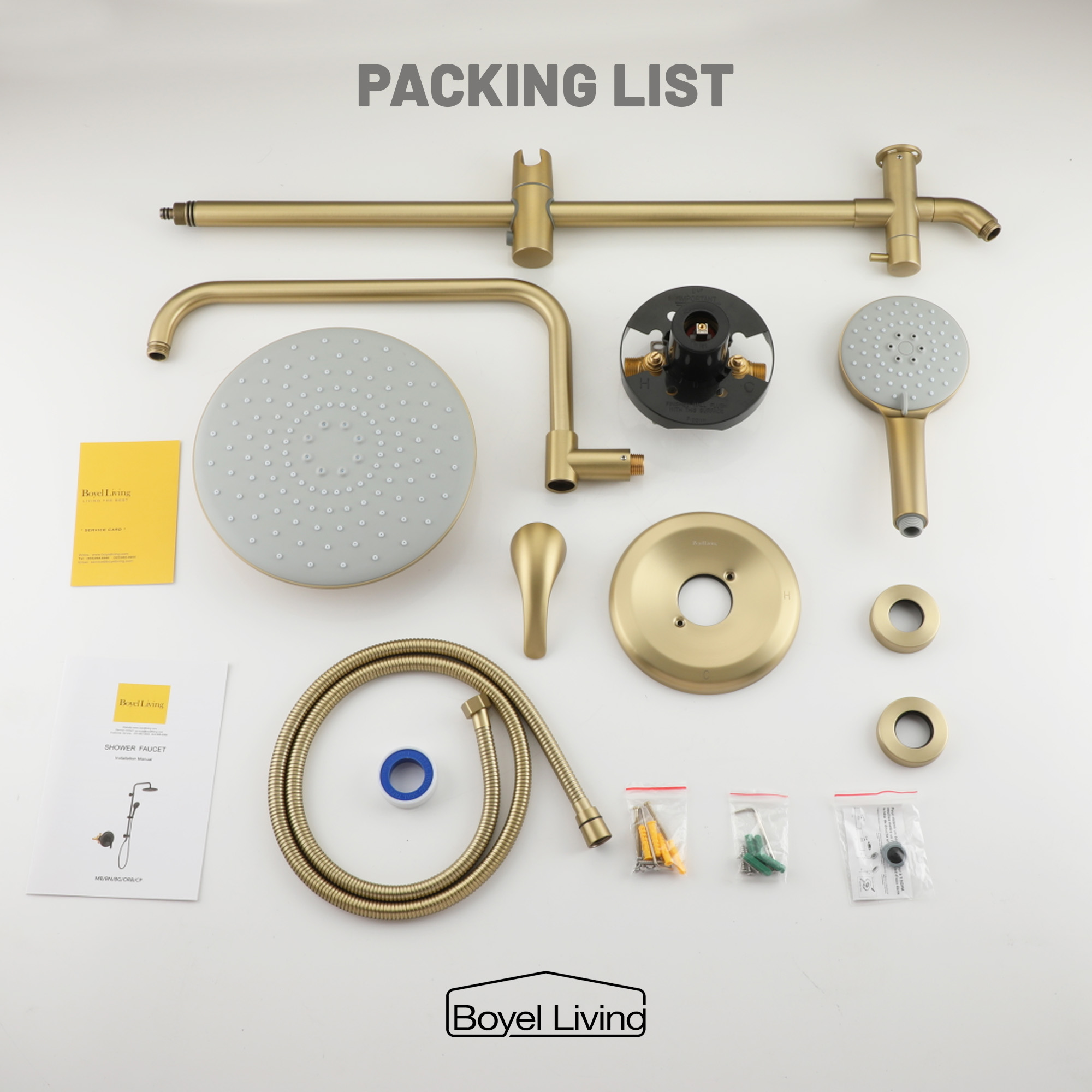 Boyel Living 3-Spray Patterns with 2.5 GPM 10 in. Wall Mount Dual Shower Heads in Matte Black