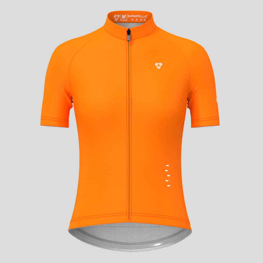 Minimal Solid Women's Cycling Jersey Orange Sanpella.cc