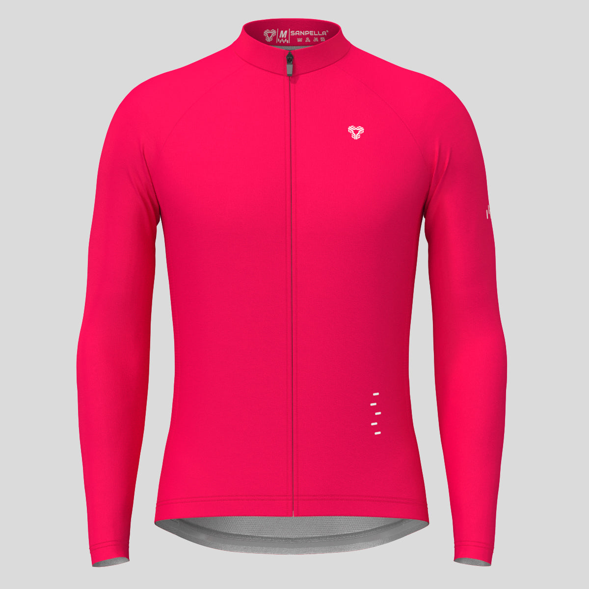 Men's Minimal Solid LS Cycling Jersey - Jester Red