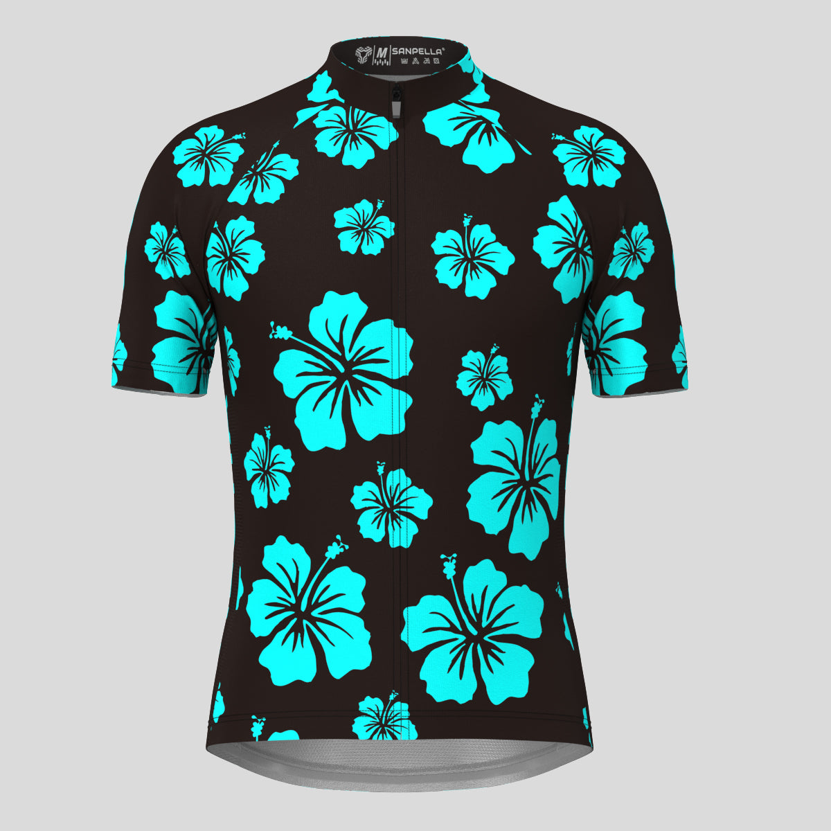 Hawaii Floral Aloha Men's Cycling Jersey - Blue/Black