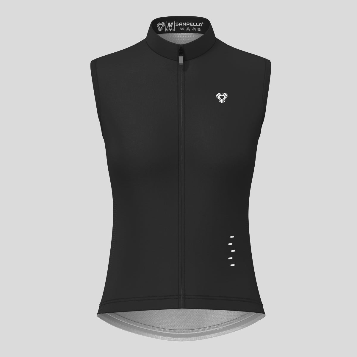 Women's Minimal Solid Sleeveless Cycling Jersey - Black