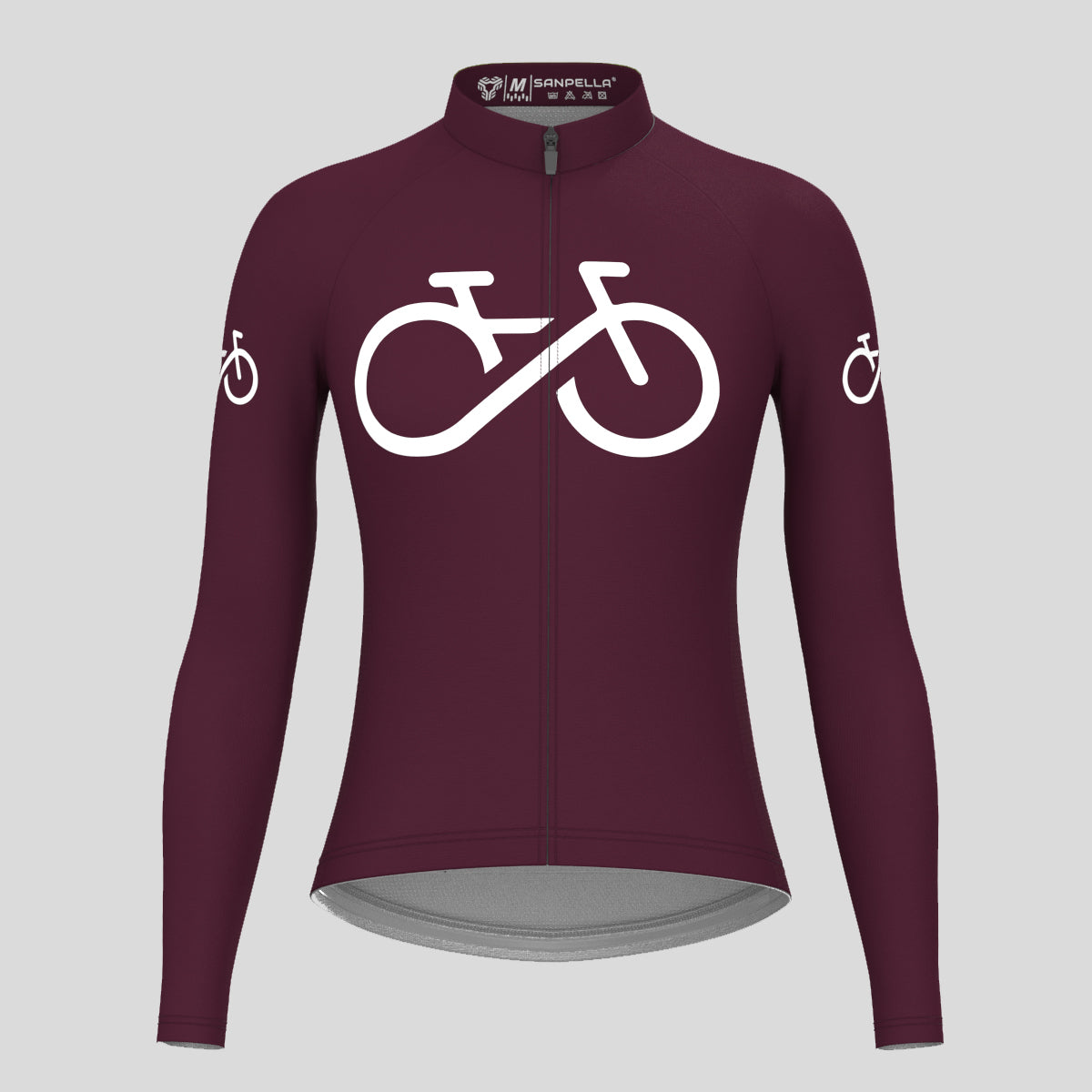 Bike Forever Women's LS Cycling Jersey - Burgundy