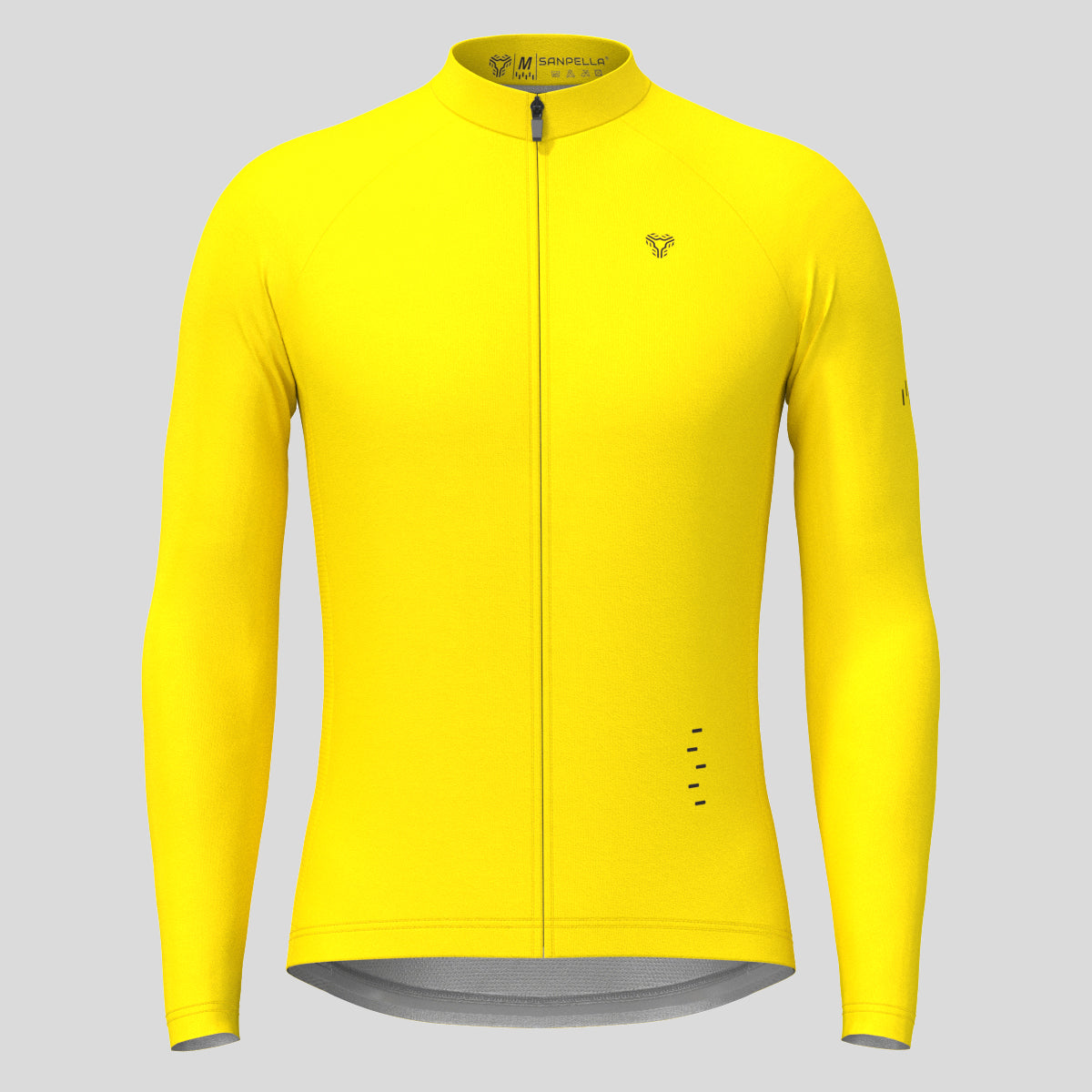 Men's Minimal Solid LS Cycling Jersey - Maize