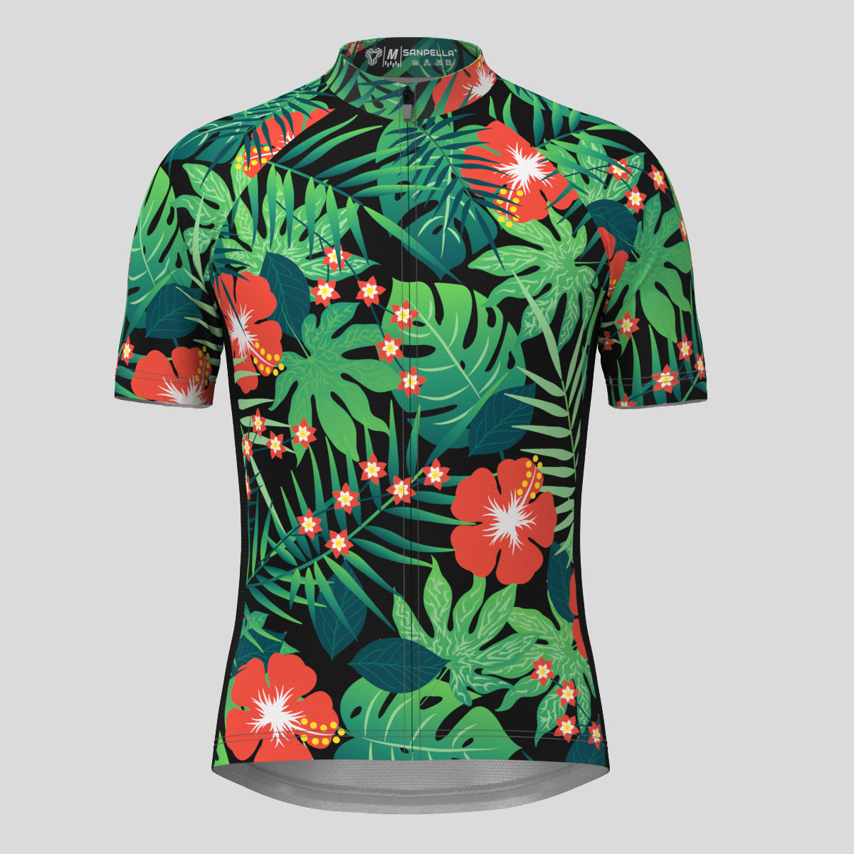Hawaii Tropical Floral Men's Cycling Jersey - Black