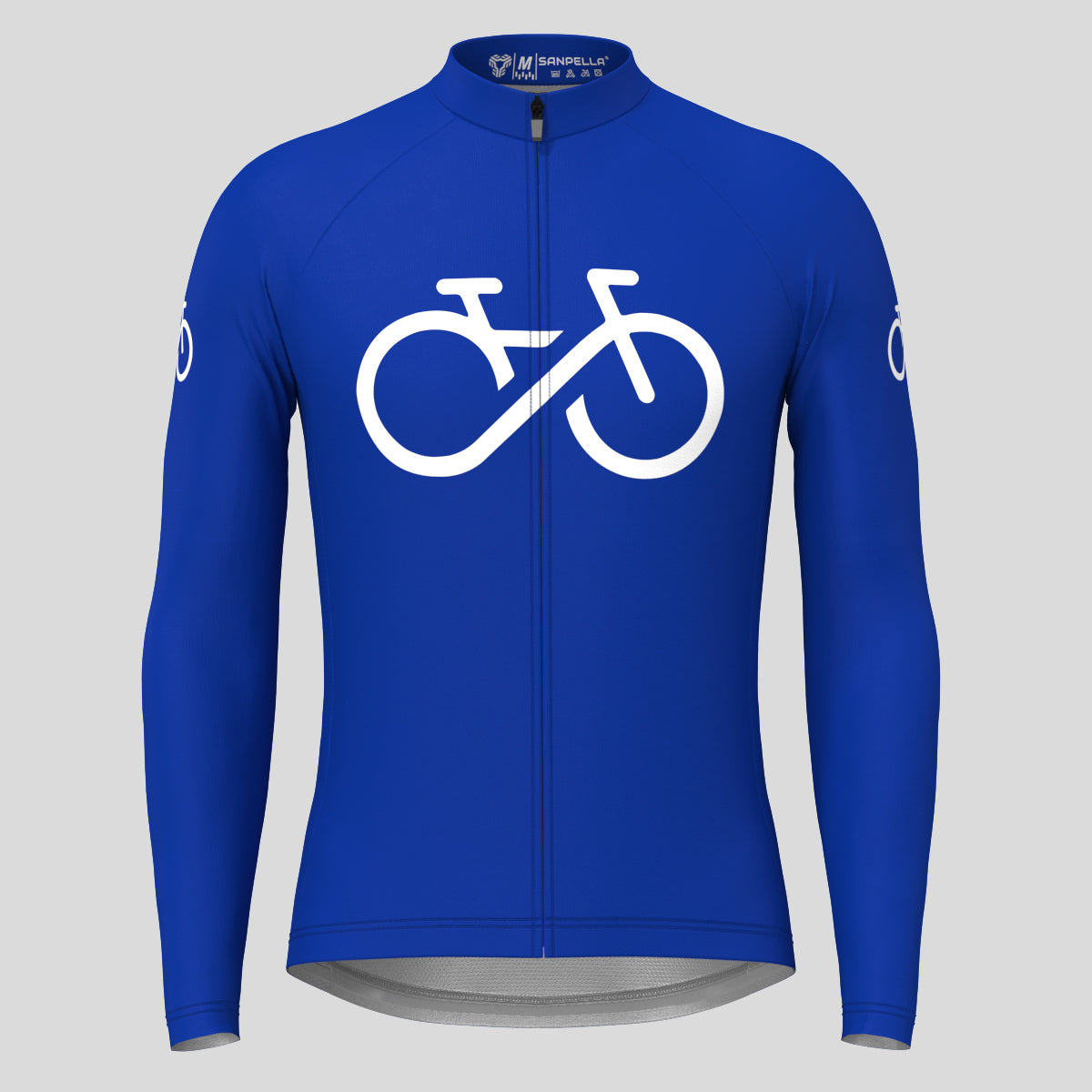 Bike Forever Men's LS Cycling Jersey - Racing Blue